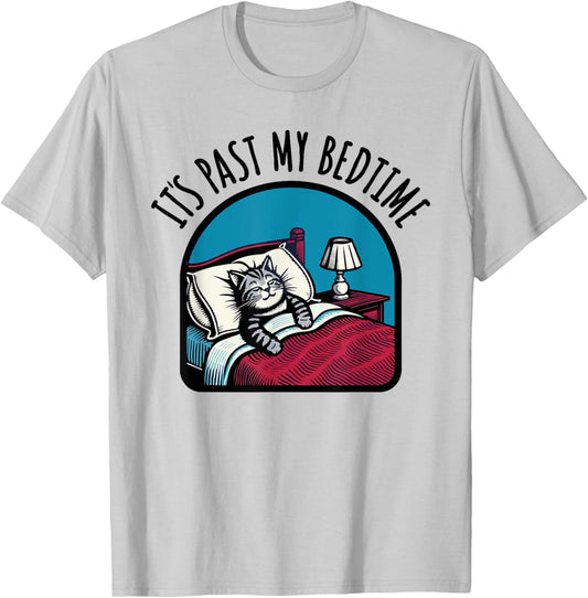 Its past my bedtime sleepy cat nap T-Shirt - T-Shirt | Ash
