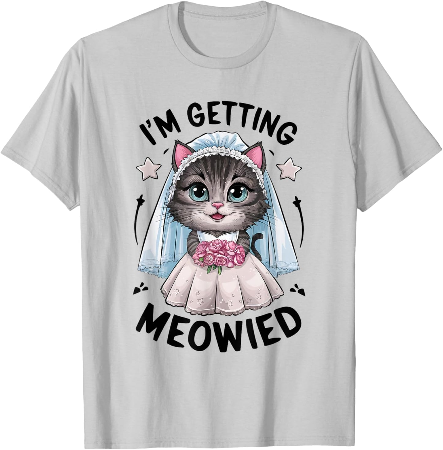 I'm Getting Meowied Bridesmaid Bachelorette Party Kawaii Cat Women T-Shirt - T-Shirt | Ash