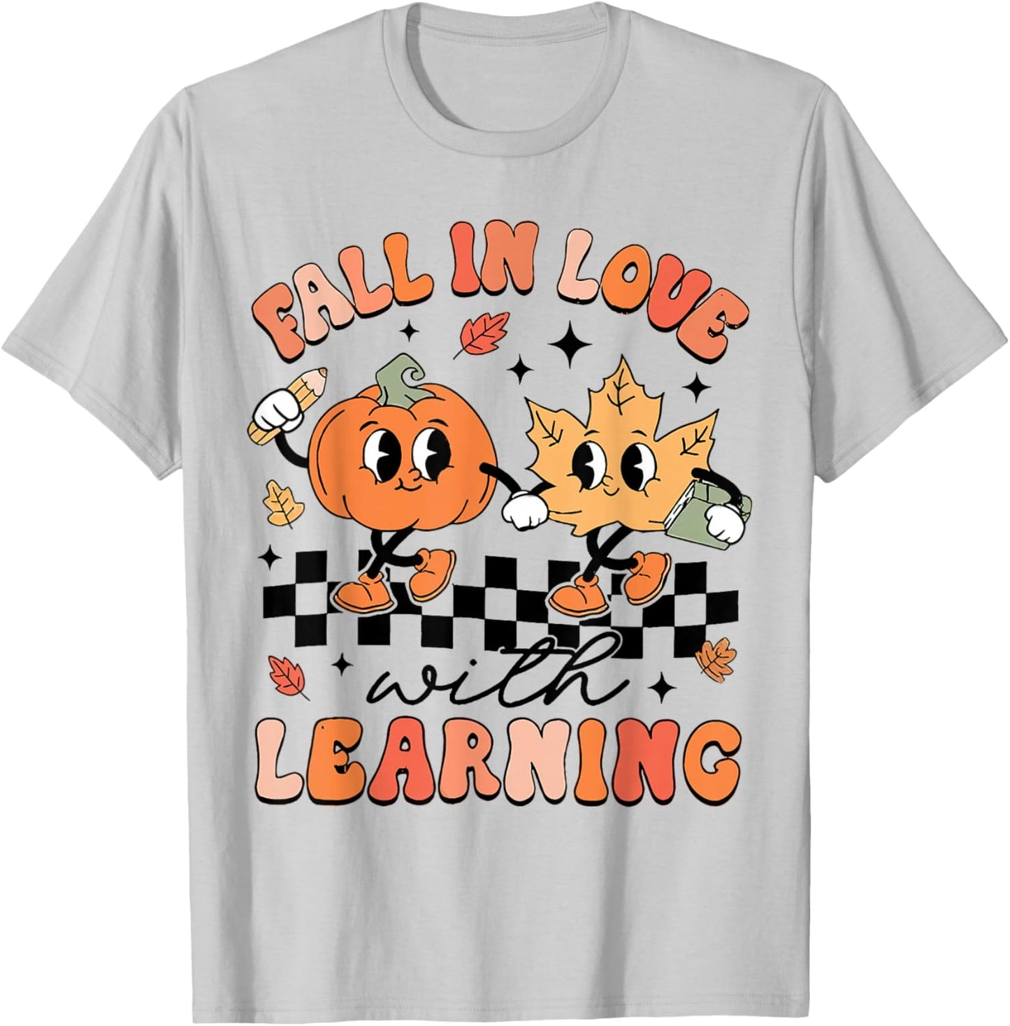 Teacher Halloween Fall In Love With Learning, Trick Or Teach Women T-Shirt - T-Shirt | Ash