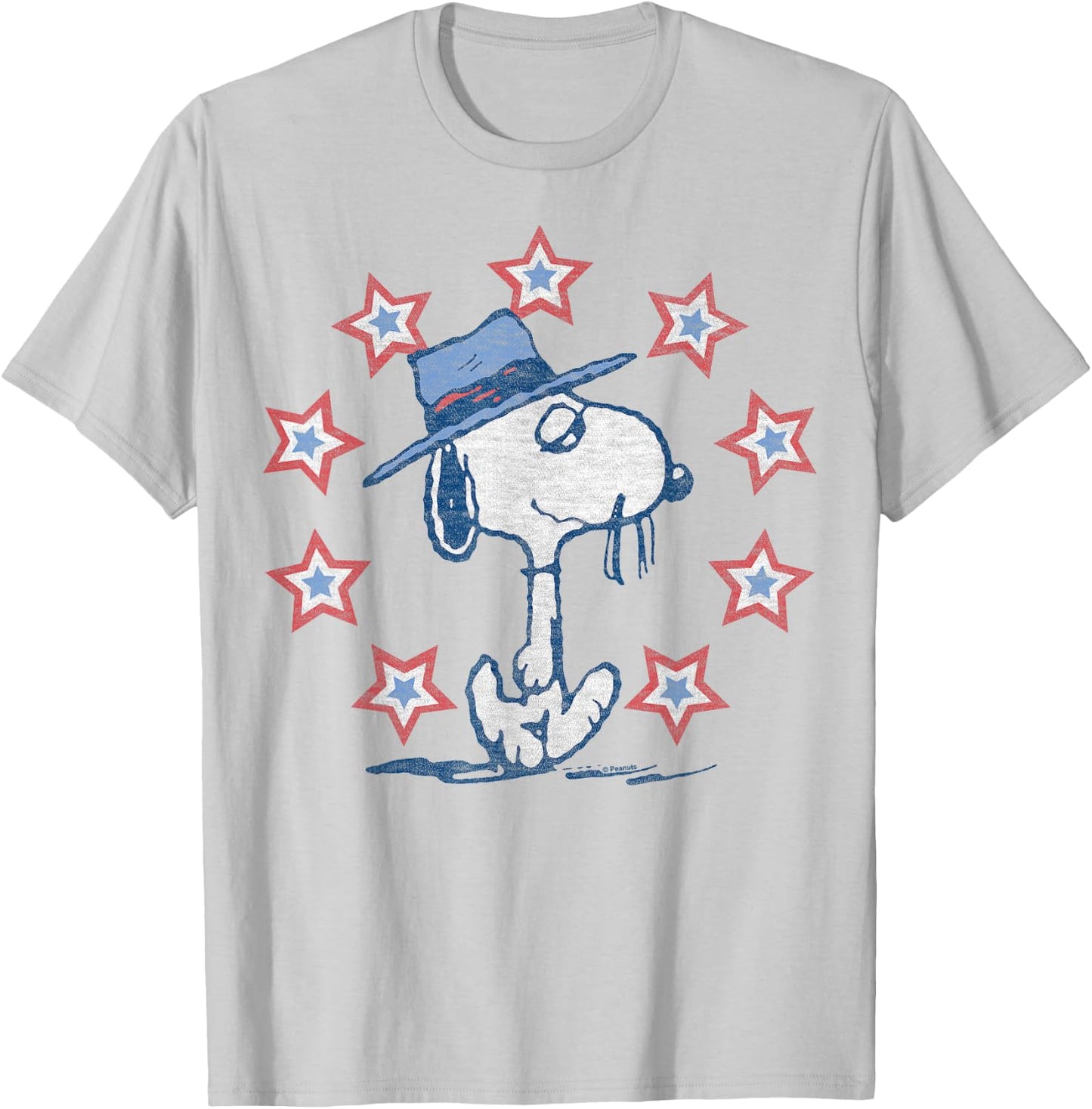 Peanuts - Spike Red White Blue Americana Stars T-Shirt - T-Shirt | Ash