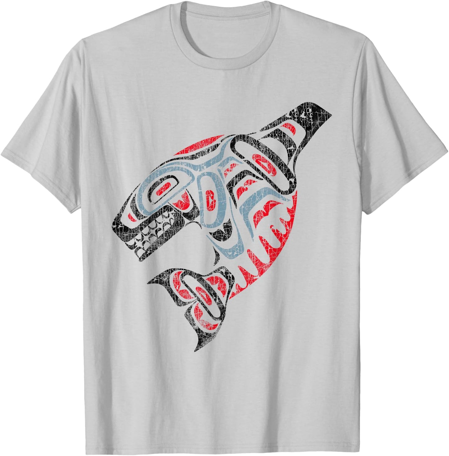 vintage Orca Killer Whale Pacific Northwest Native American T-Shirt - T-Shirt | Ash