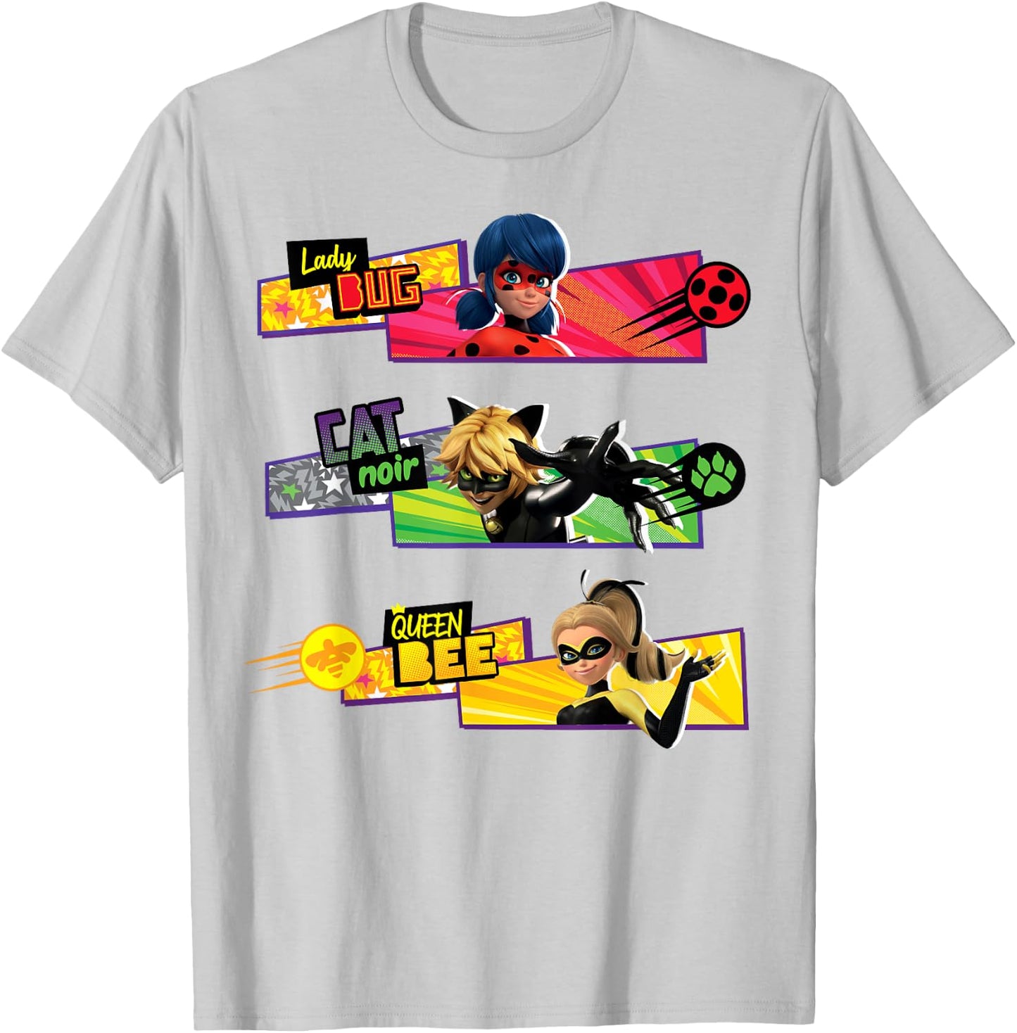 Miraculous Collection Ladybug Cat Noir Queen Bee T-Shirt - T-Shirt | Ash