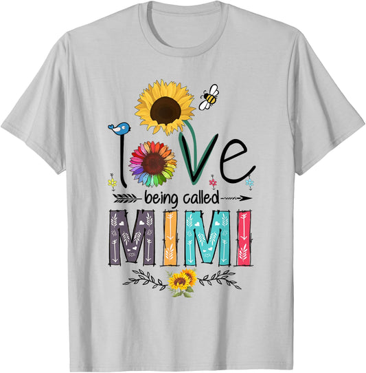 I Love Being Called Mimi Sunflower Cute Mother's Day Woman T-Shirt - T-Shirt | Ash