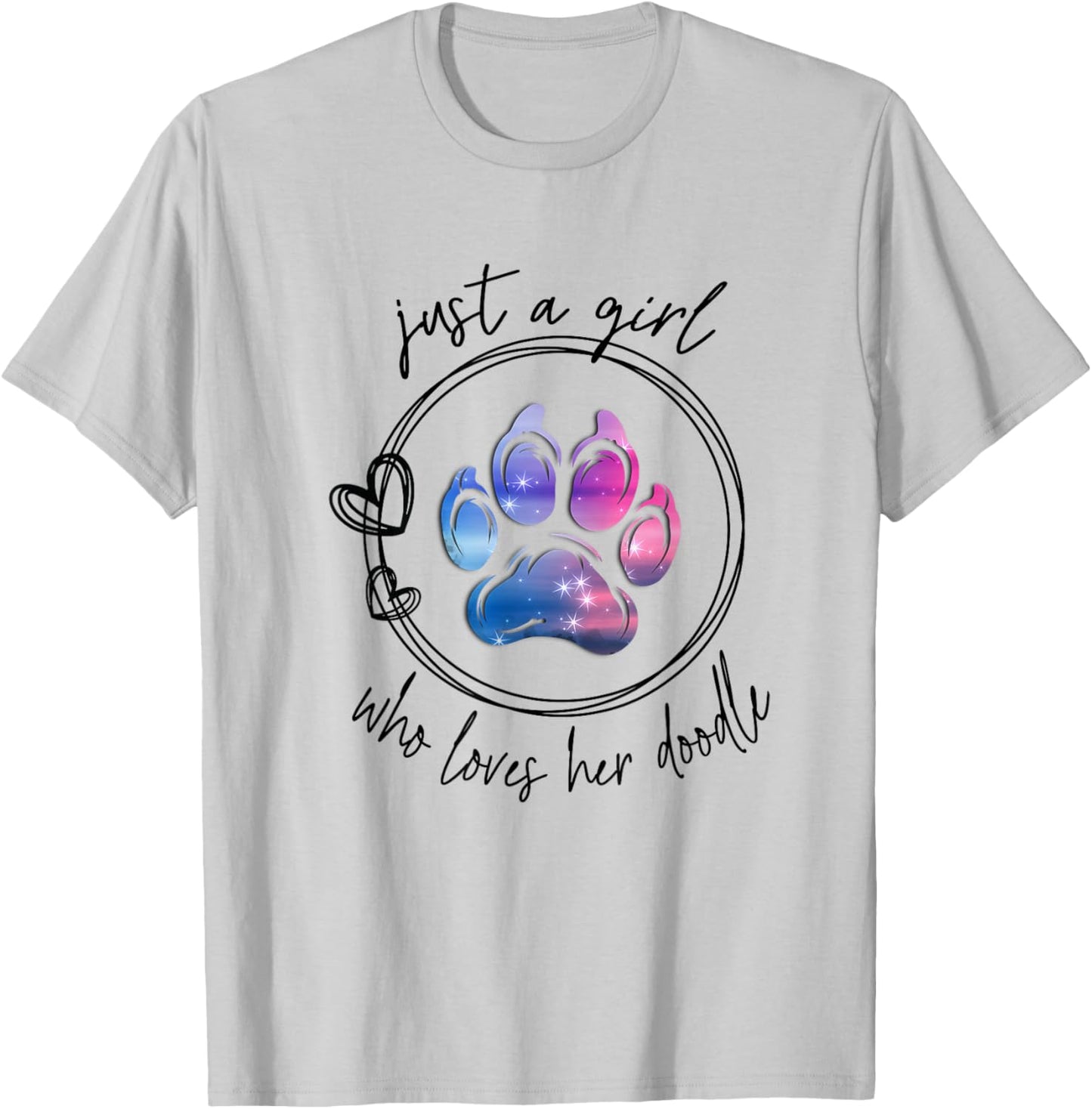 Just a Girl Who Loves Her Doodle Goldendoodle Bernedoodle T-Shirt - T-Shirt | Ash