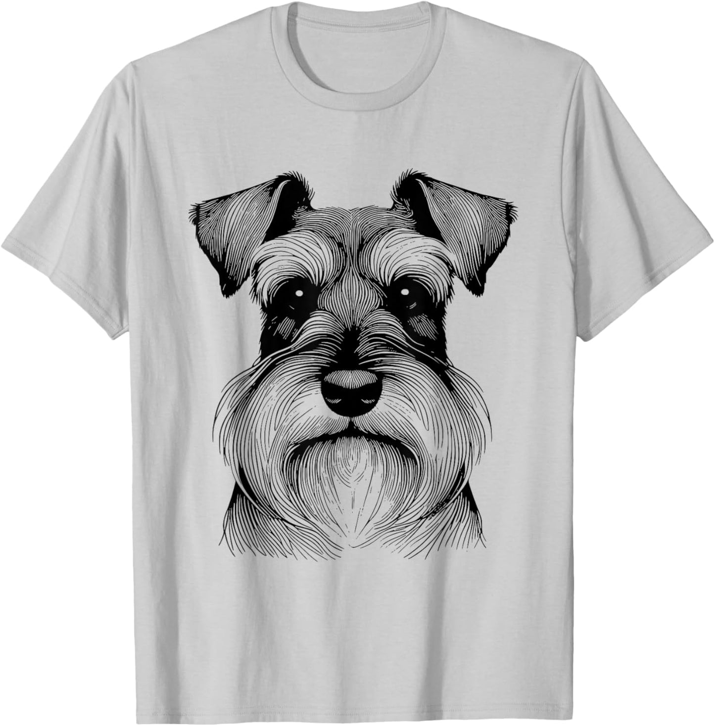Dog Fingerprint - Miniature Schnauzer Dad Mom T-Shirt - T-Shirt | Ash