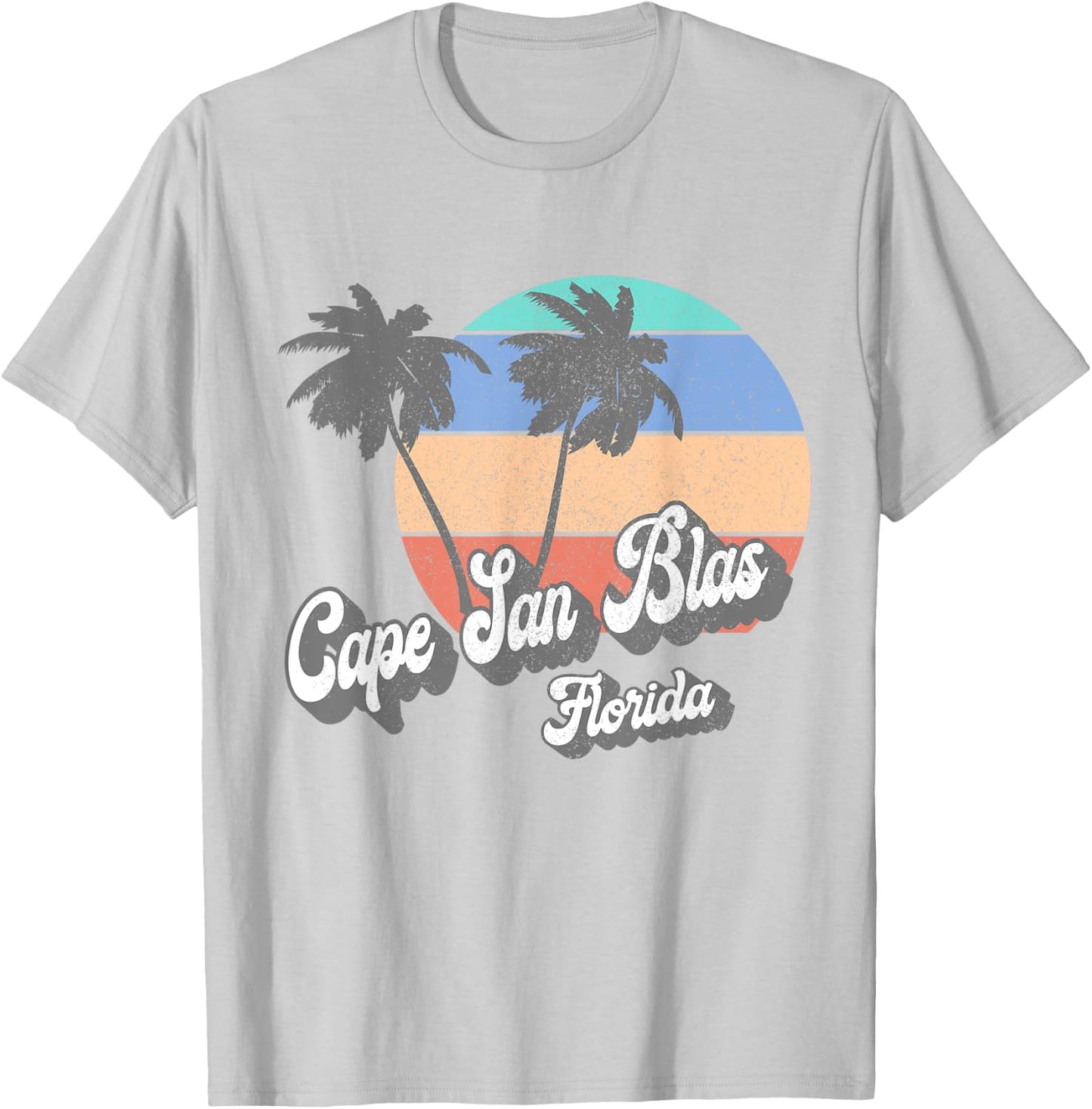 Retro Cape San Blas Florida FL Vintage Beach Surf T-Shirt - T-Shirt | Ash