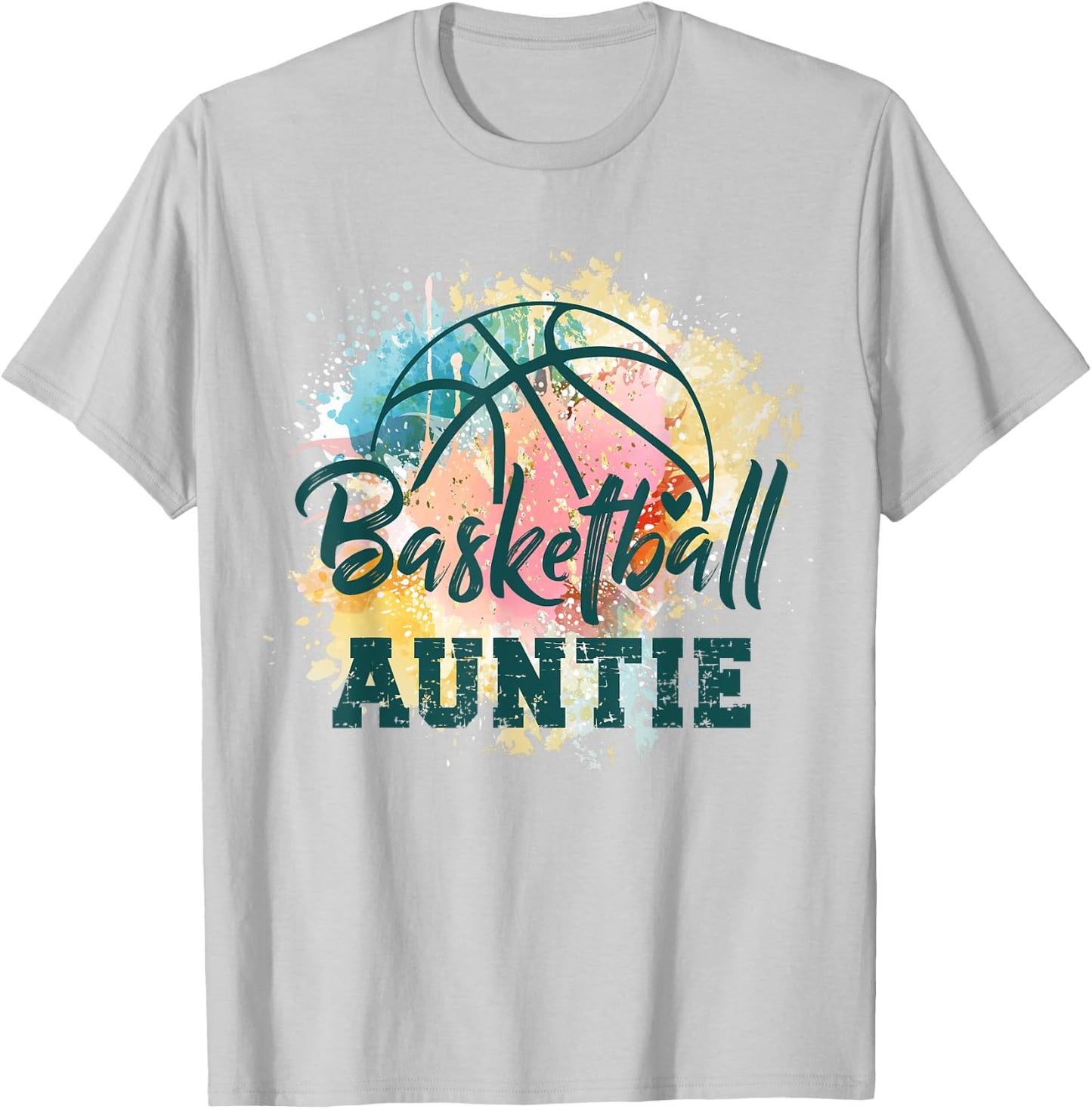 Basketball Player Aunt Team Sports Women Basketball Auntie T-Shirt - T-Shirt | Ash