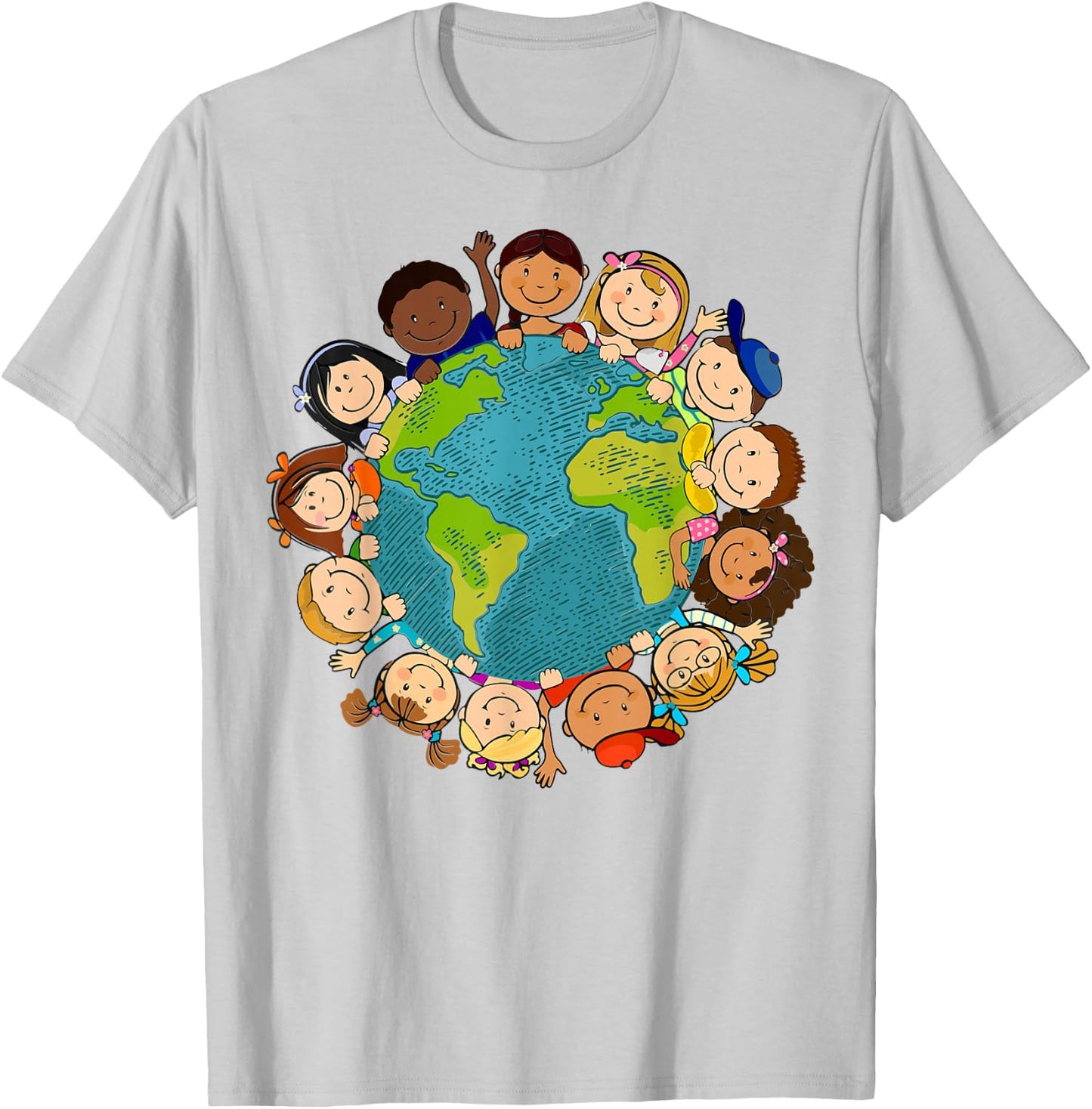 Earth Day Kids Toddler Teacher Cute Earth T-Shirt - T-Shirt | Ash