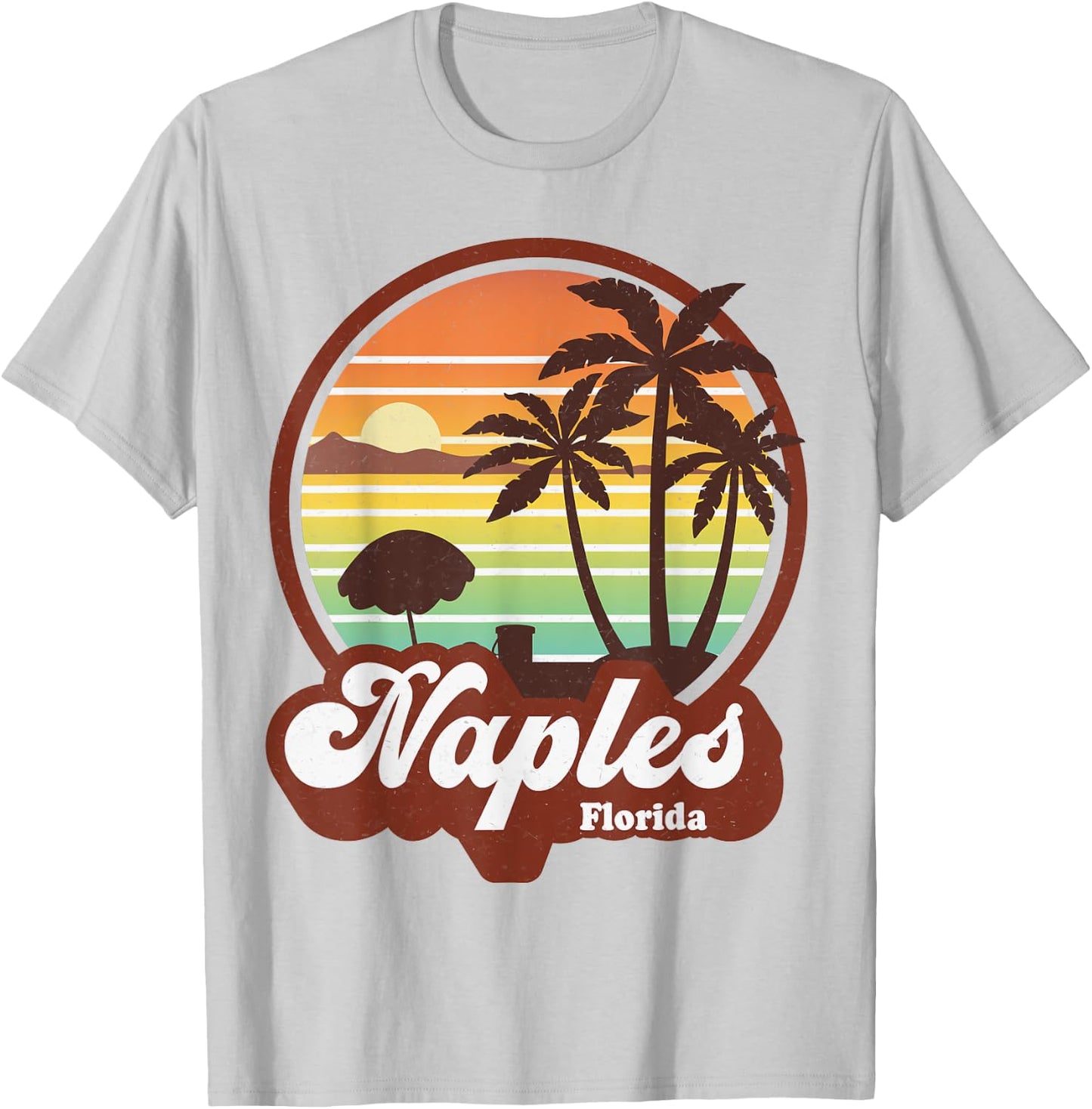 Vintage Naples Florida FL Retro 70s Summer Beach Souvenir Men Women Kids T-Shirt - T-Shirt | Ash