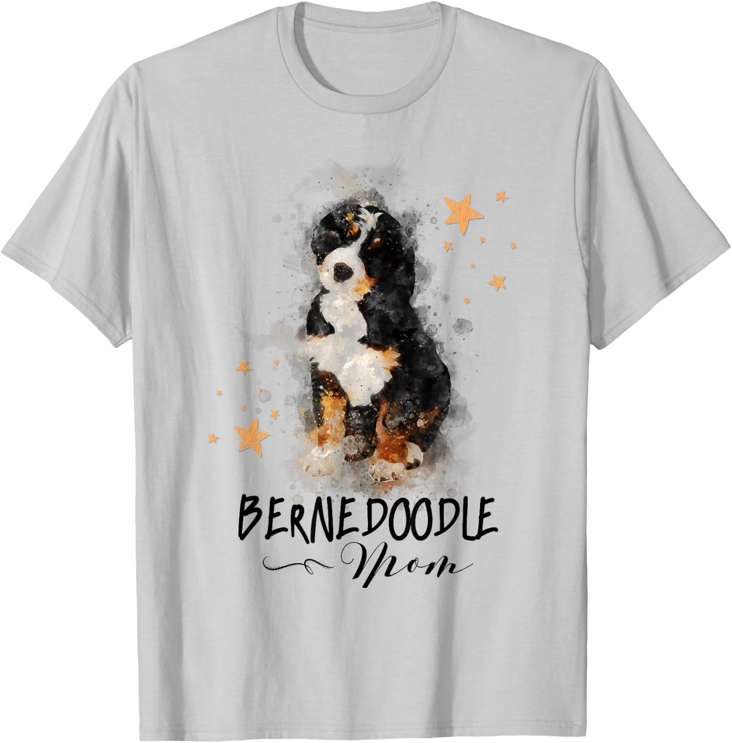 Watercolor Bernedoodle Mom Doodle Lover Gift T-Shirt - T-Shirt | Ash