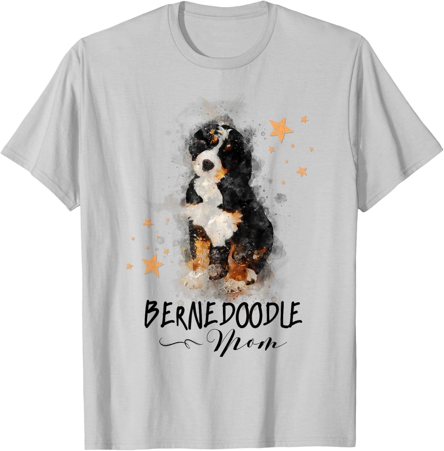 Watercolor Bernedoodle Mom Doodle Lover Gift T-Shirt - T-Shirt | Ash