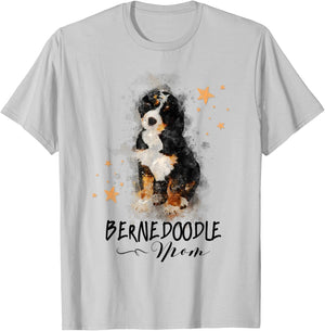 Watercolor Bernedoodle Mom Doodle Lover Gift T-Shirt - T-Shirt | Ash