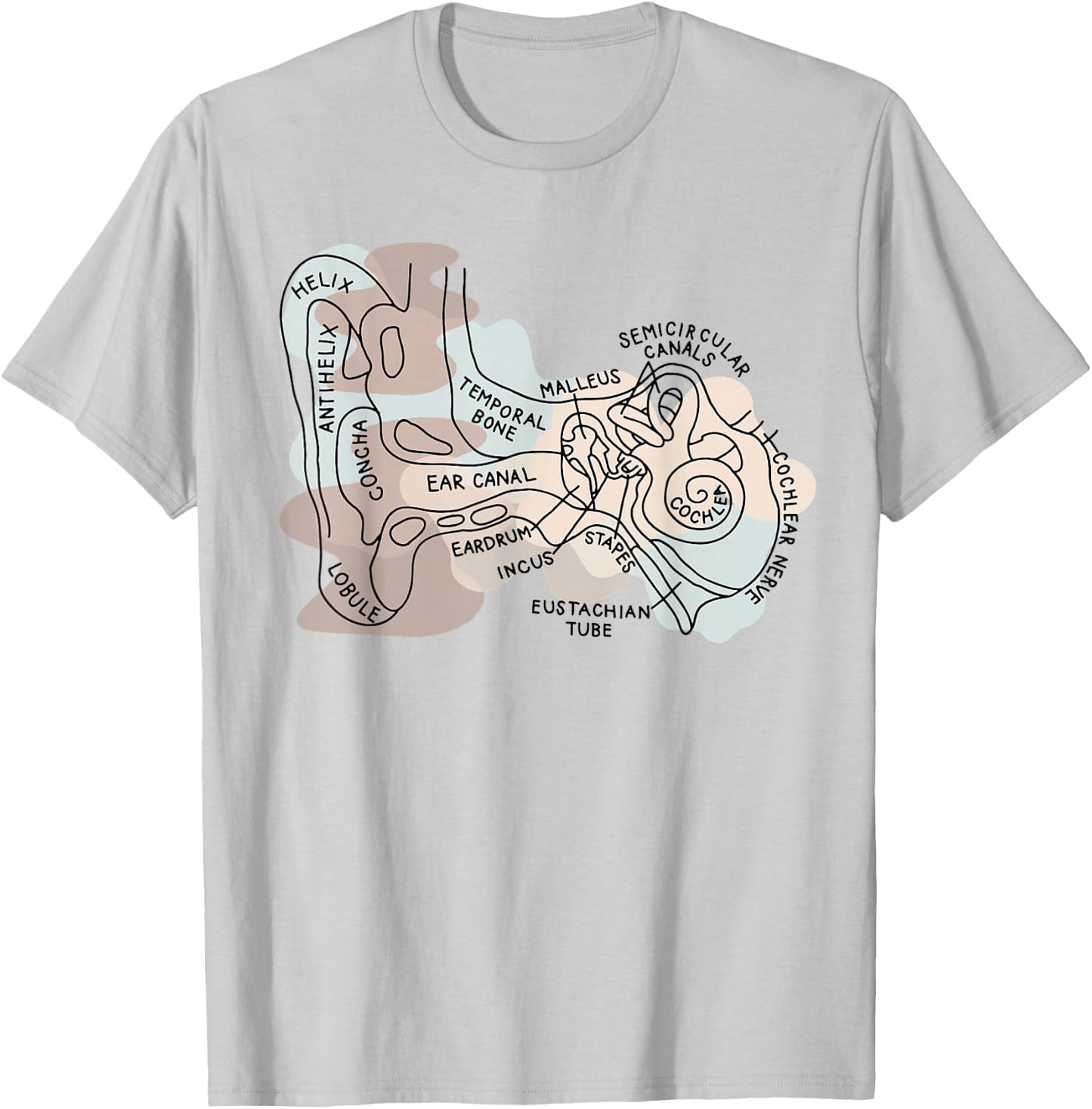 Audiology Audiologist Vestibular Therapist Inner Ear Anatomy T-Shirt - T-Shirt | Ash