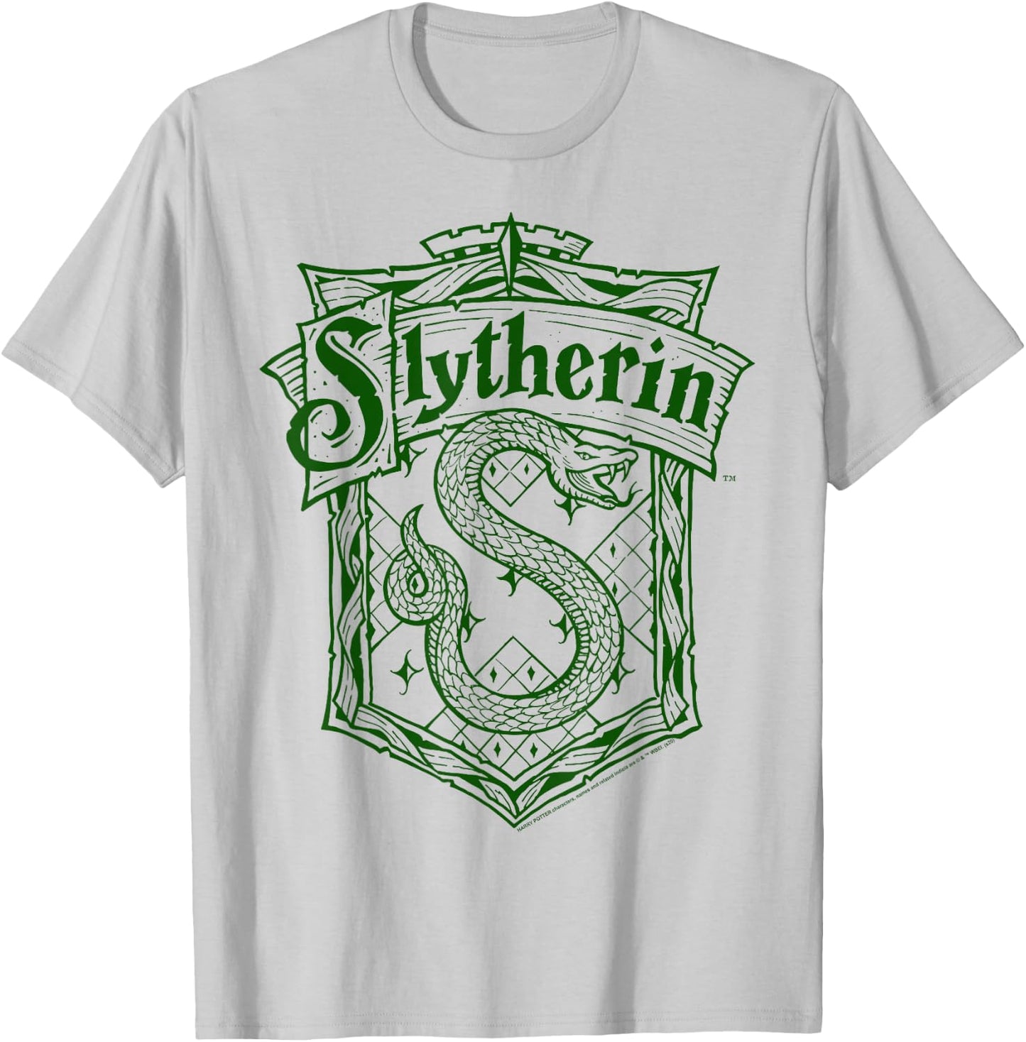 Harry Potter Slytherin Detailed Crest Small T-Shirt - T-Shirt | Ash