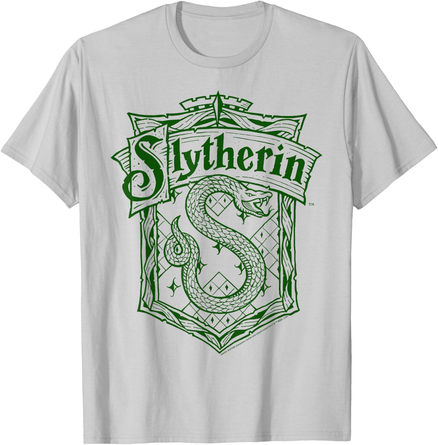 Harry Potter Slytherin Detailed Crest Small T-Shirt - T-Shirt | Ash