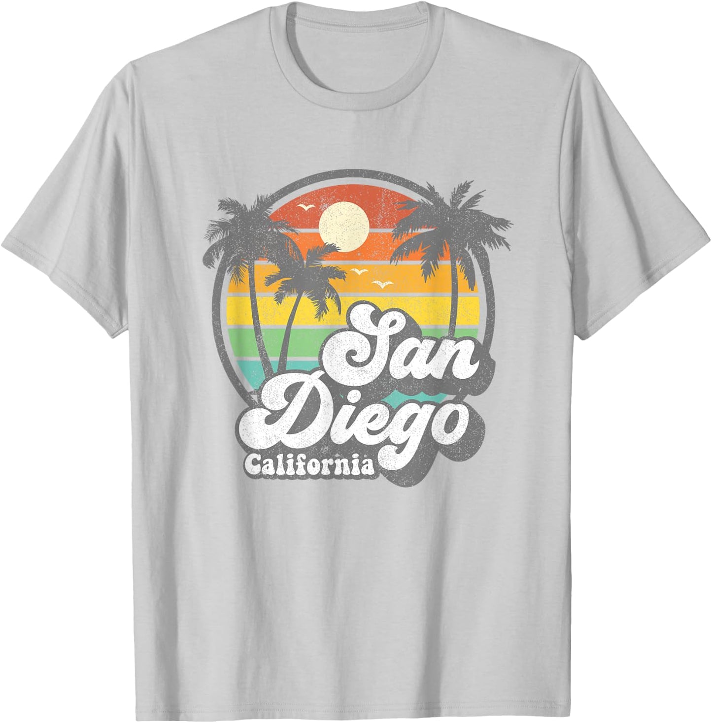 Vintage San Diego Beach California Surfing Retro Surf Gift Small T-Shirt - T-Shirt | Ash
