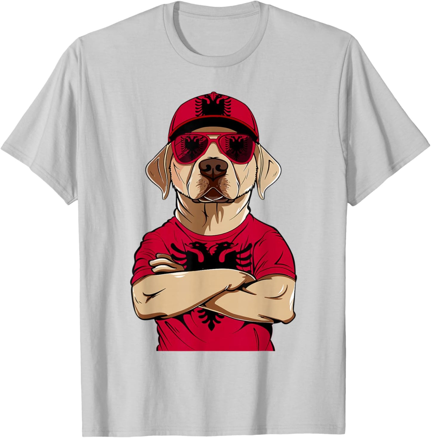 Albanian Flag Dog Mom Souvenirs Products Dogs Albania T-Shirt - T-Shirt | Ash