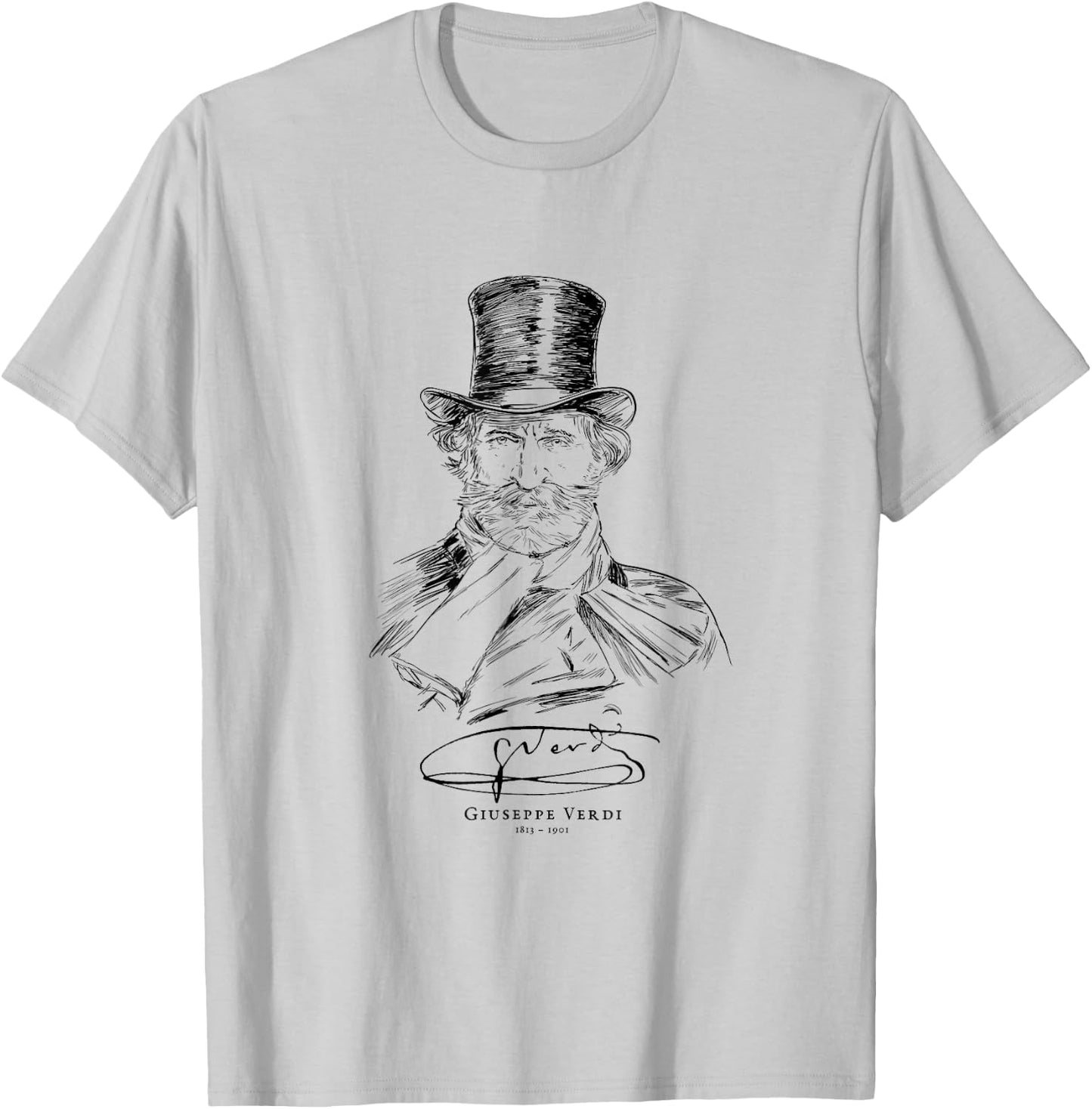 Giuseppe Verdi-Italian-Classical Music-Opera T-Shirt - T-Shirt | Ash
