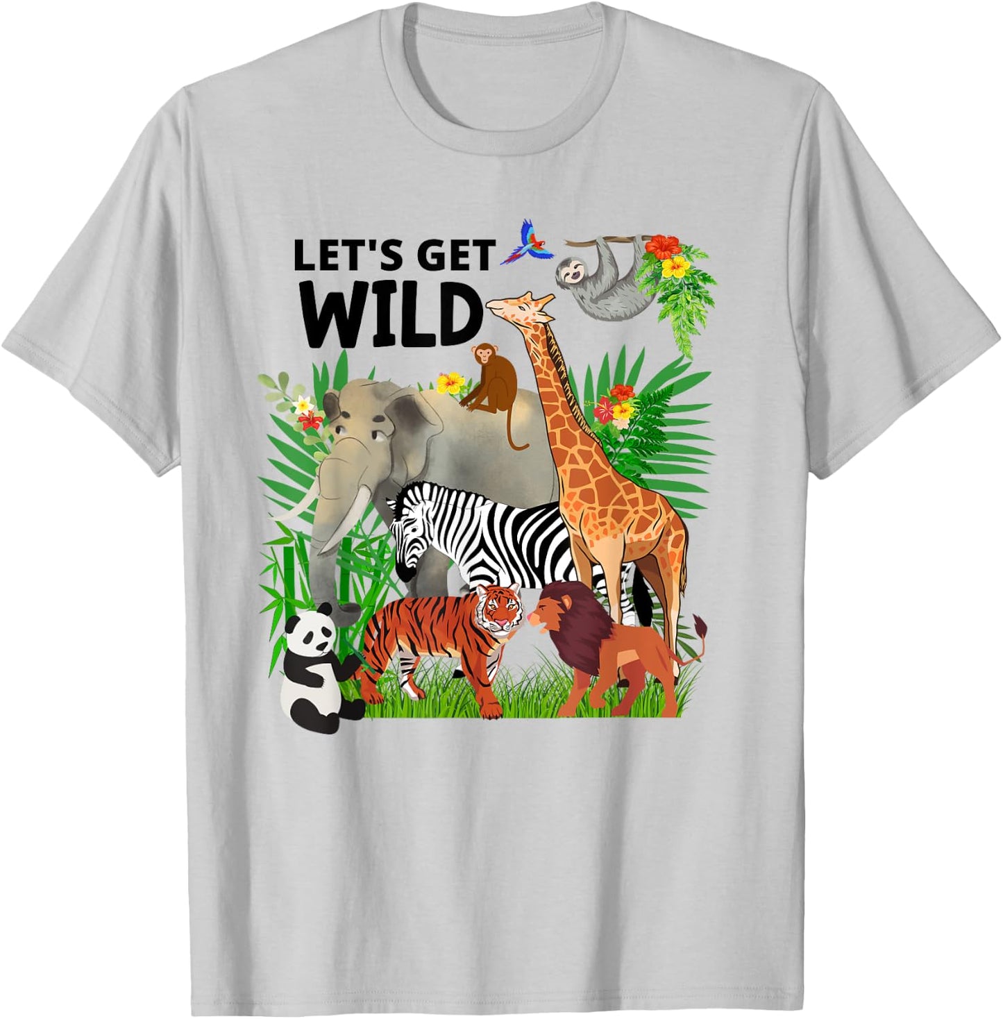 Zoo Animals Wildlife Birthday Party A Day At The Zoo Safari T-Shirt - T-Shirt | Ash
