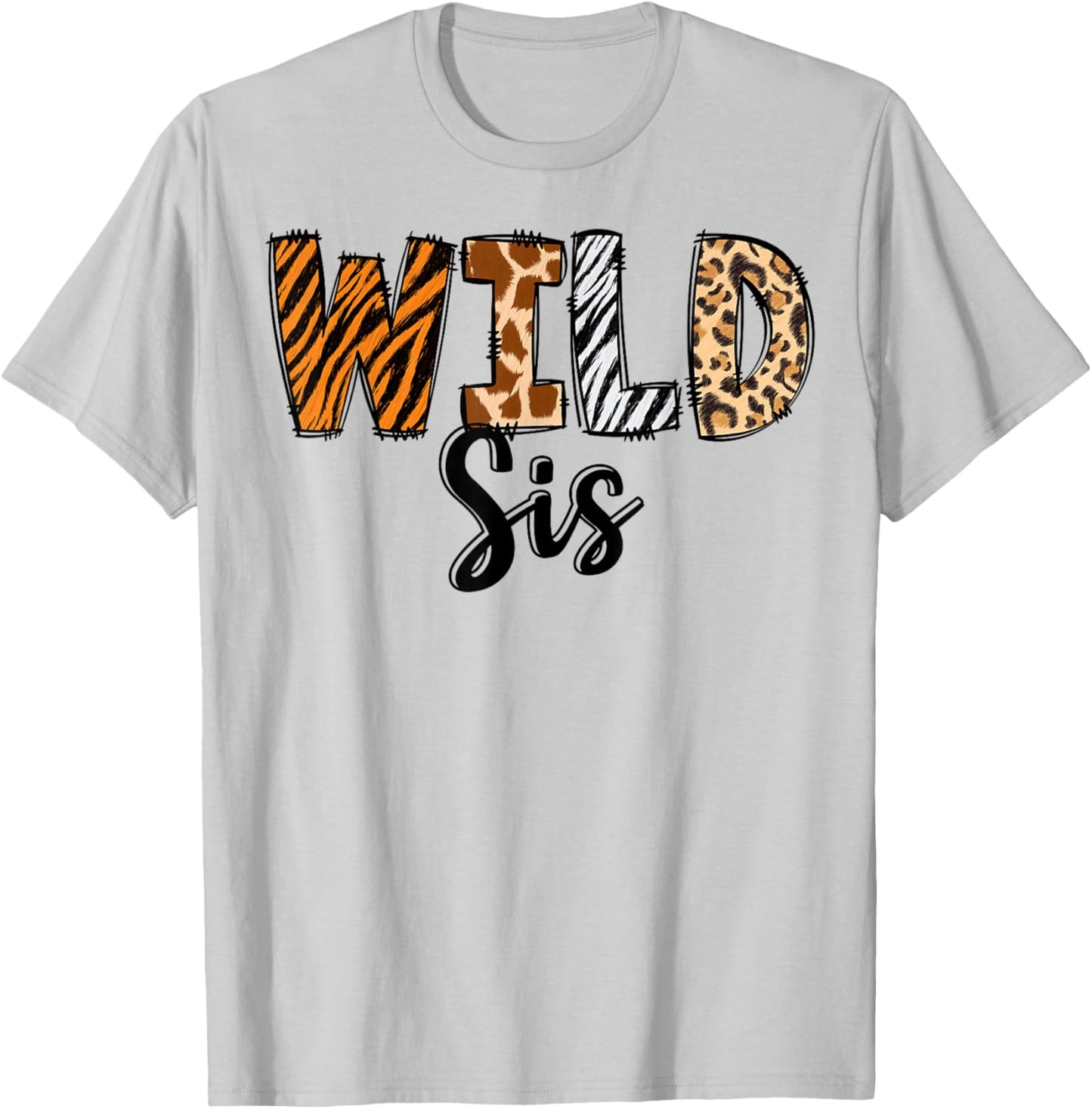 Wild Sis Zoo Born Two Be Wild B-day Safari Jungle Animal T-Shirt - T-Shirt | Ash