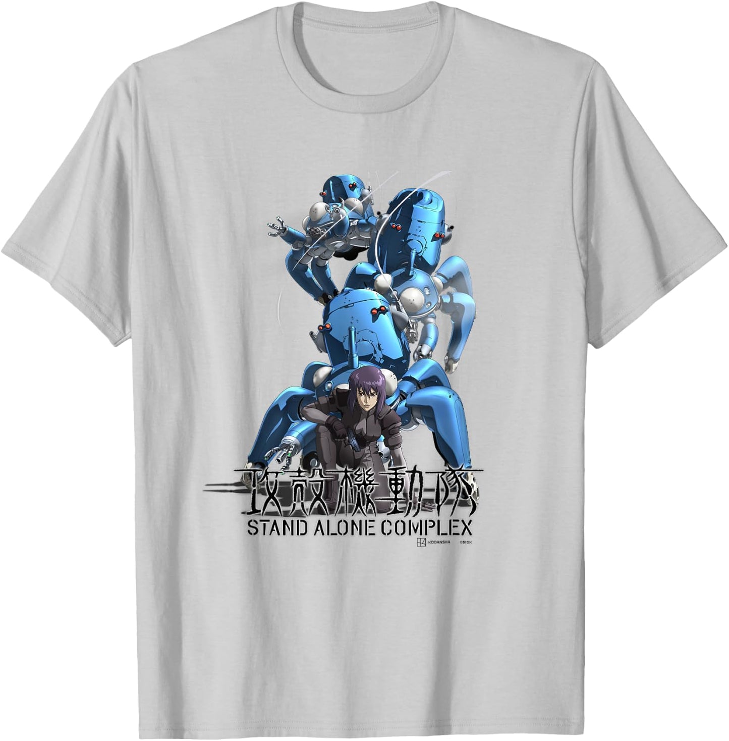 Ghost in the Shell: Stand Alone Complex Motoko & Tachikomas T-Shirt - T-Shirt | Ash