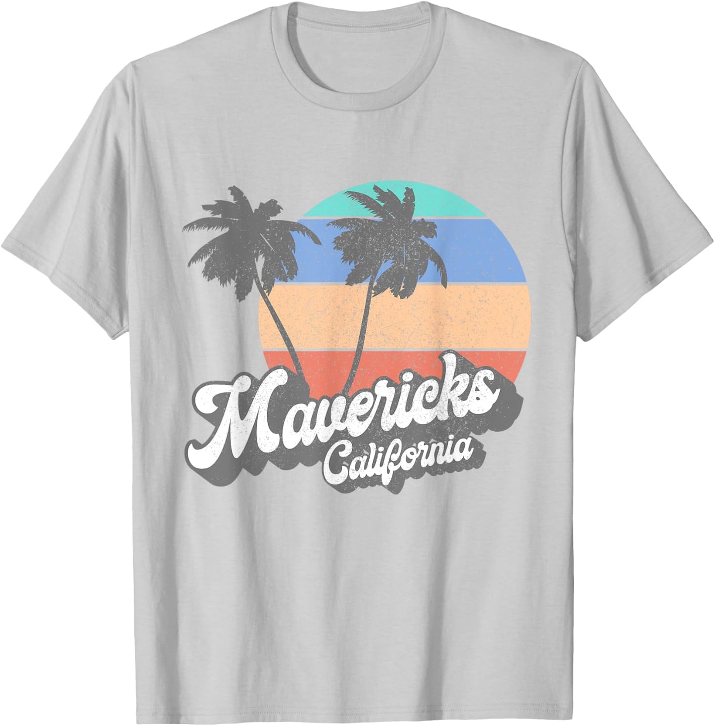 Retro Mavericks California CA Vintage Beach Surf T-Shirt - T-Shirt | Ash