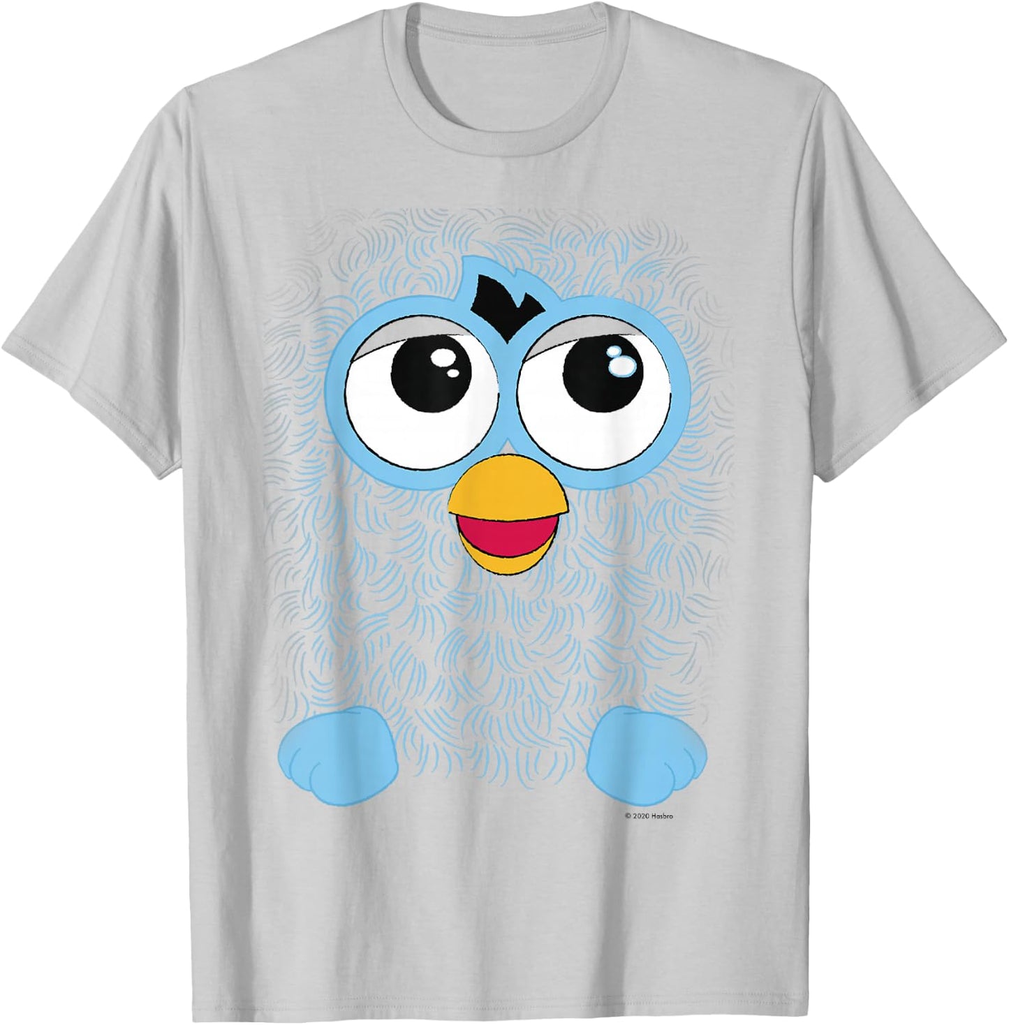Furby Retro Big Blue Smiling Face T-Shirt - T-Shirt | Ash