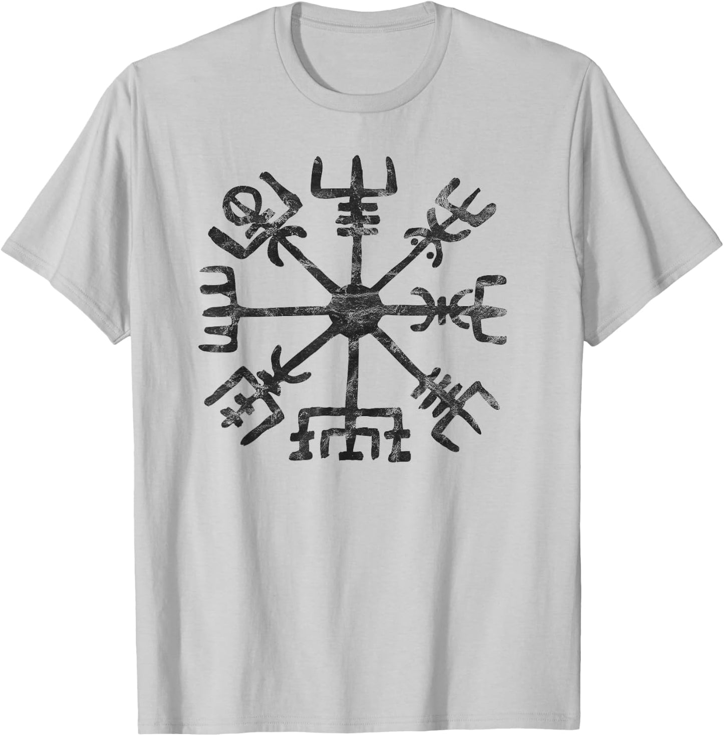 Vegvisir Viking Compass Rune Protection Symbol Celtic Nordic T-Shirt - T-Shirt | Ash