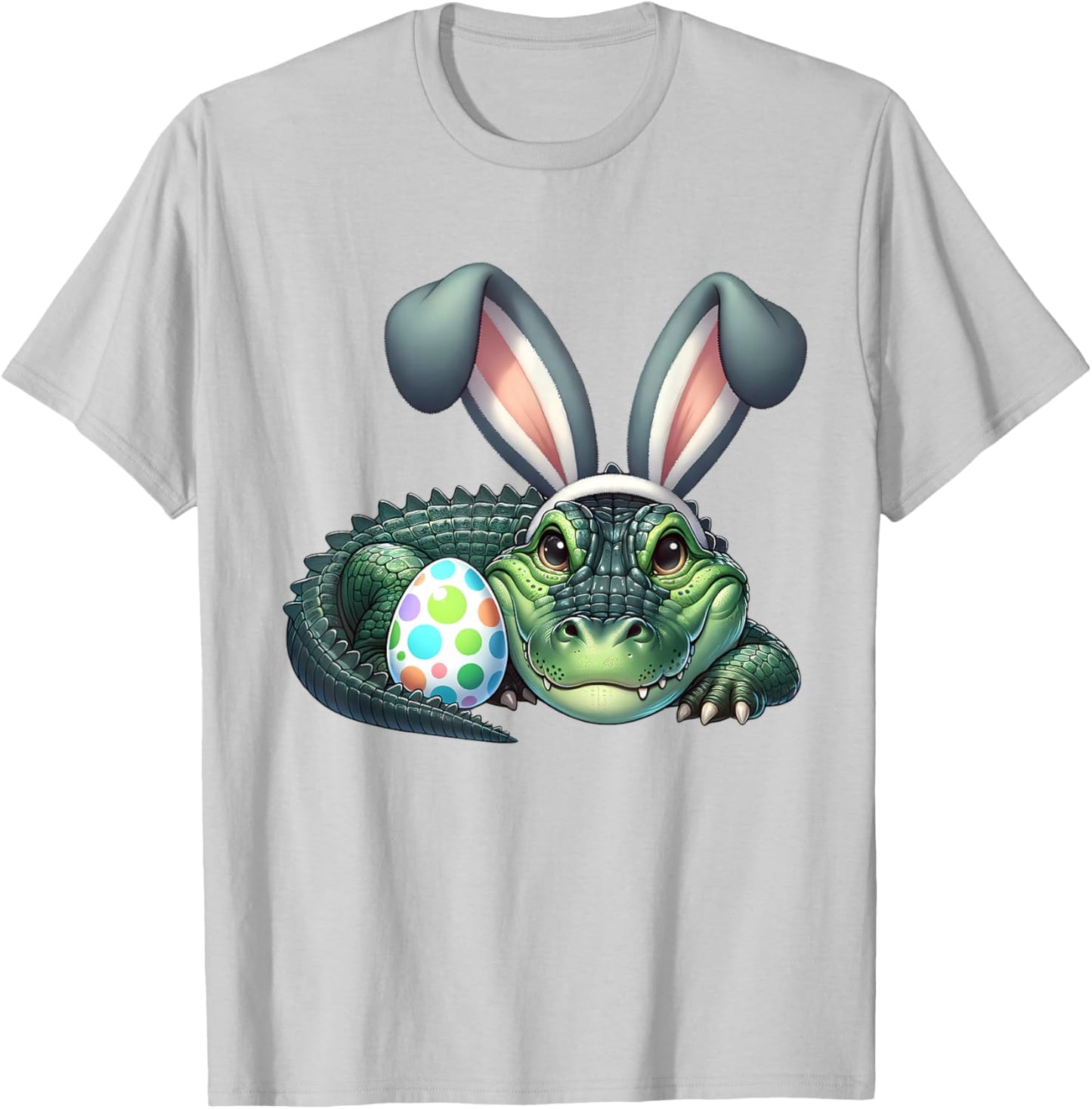 Funny Easter Alligators Lovers Egg Eggs Bunny Rabbit Outfit T-Shirt - T-Shirt | Ash