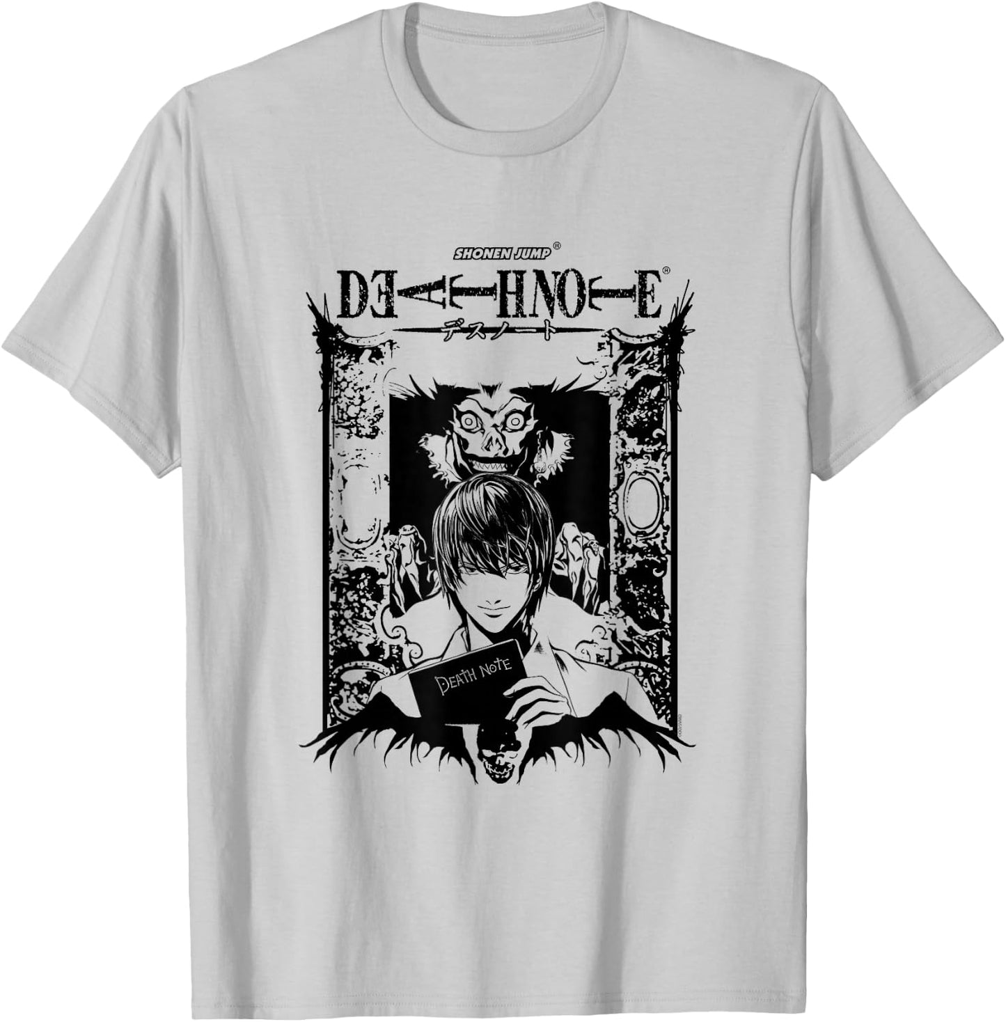 Death Note Light and Ryuk in Ornate Frame Anime T-Shirt - T-Shirt | Ash