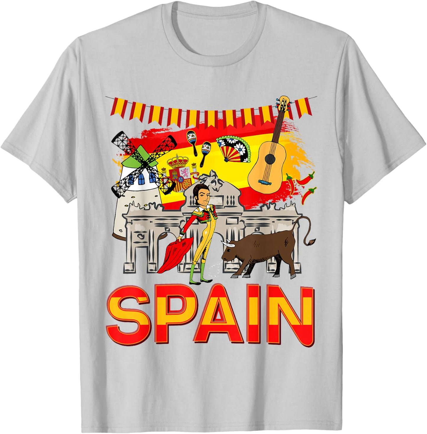 Spanish Flag Idea for Kids & Spanish Memorabilia Spain T-Shirt - T-Shirt | Ash