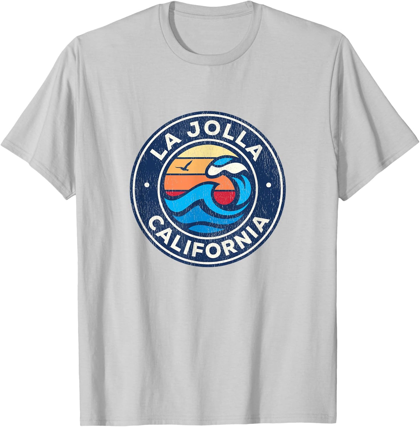 La Jolla California CA Vintage Nautical Waves Design T-Shirt - T-Shirt | Ash