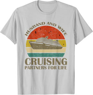 Husband And Wife Cruising Partners For Life Gift Travelers T-Shirt - T-Shirt | Ash