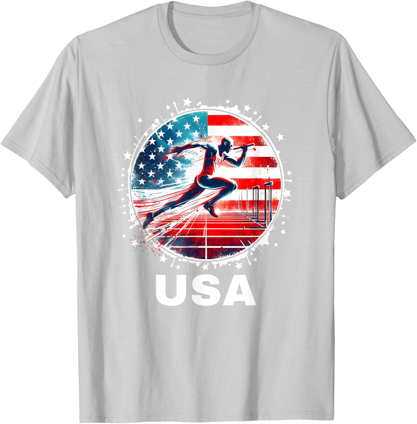 Track and Field USA Men Women Kids Running Apparel USA T-Shirt - T-Shirt | Ash