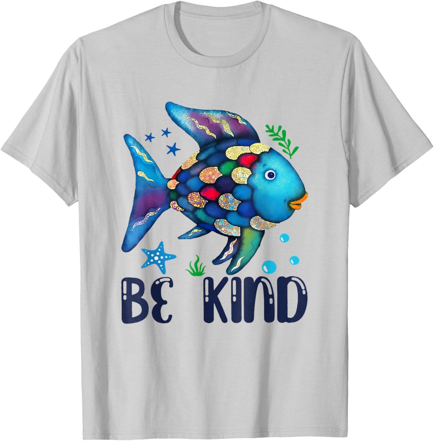 Be Kind Rainbow Scale Fish Teacher Reading Book Toddler Kids T-Shirt - T-Shirt | Ash