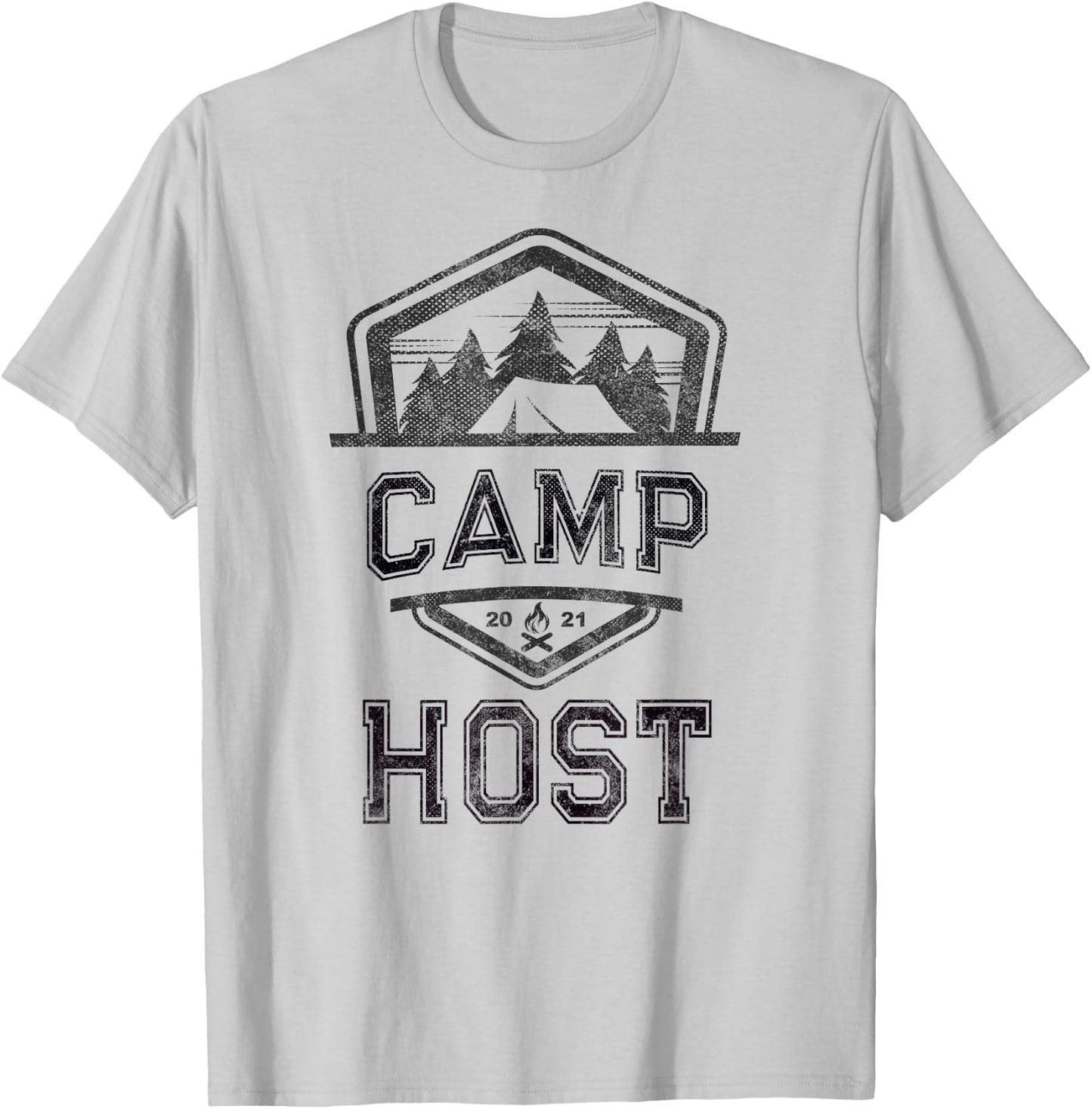 CAMP HOST Campground Staff Campsite Team Hosting Kids Yellow T-Shirt - T-Shirt | Ash