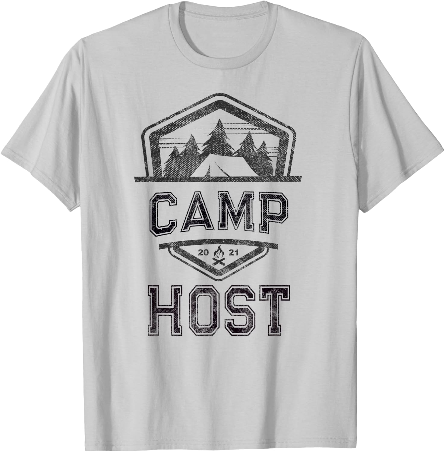 CAMP HOST Campground Staff Campsite Team Hosting Kids Yellow T-Shirt - T-Shirt | Ash
