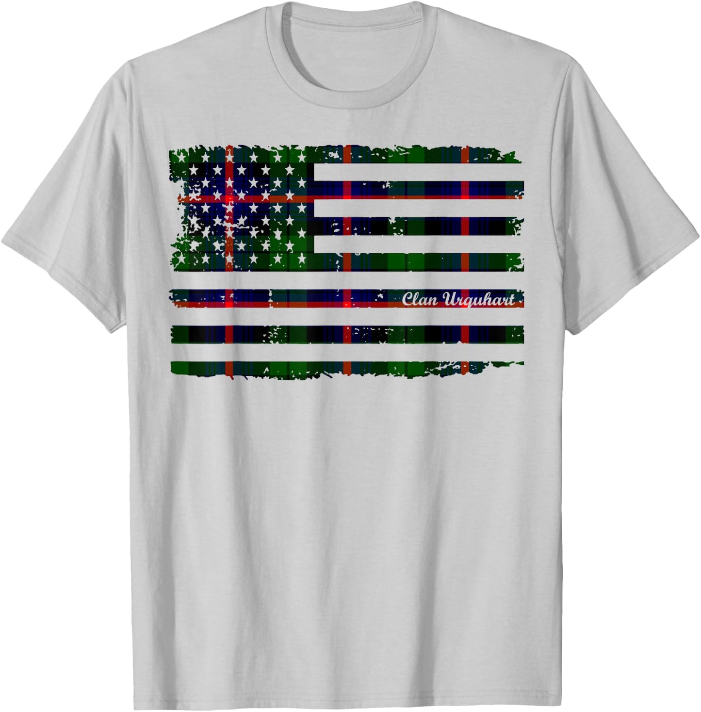 Urquhart surname American Flag Scottish tartan T-Shirt - T-Shirt | Ash