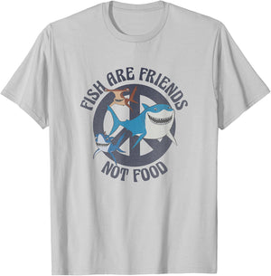 Disney Pixar Finding Nemo Fish are Friends Not Food Big Logo T-Shirt - T-Shirt | Ash