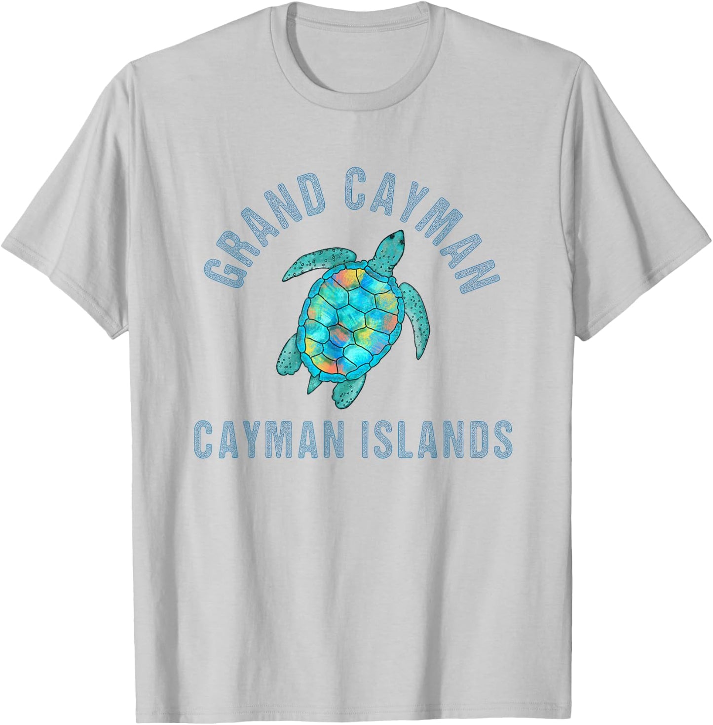 Grand Cayman Beach Design / Sea Turtle Illustration Gift T-Shirt - T-Shirt | Ash