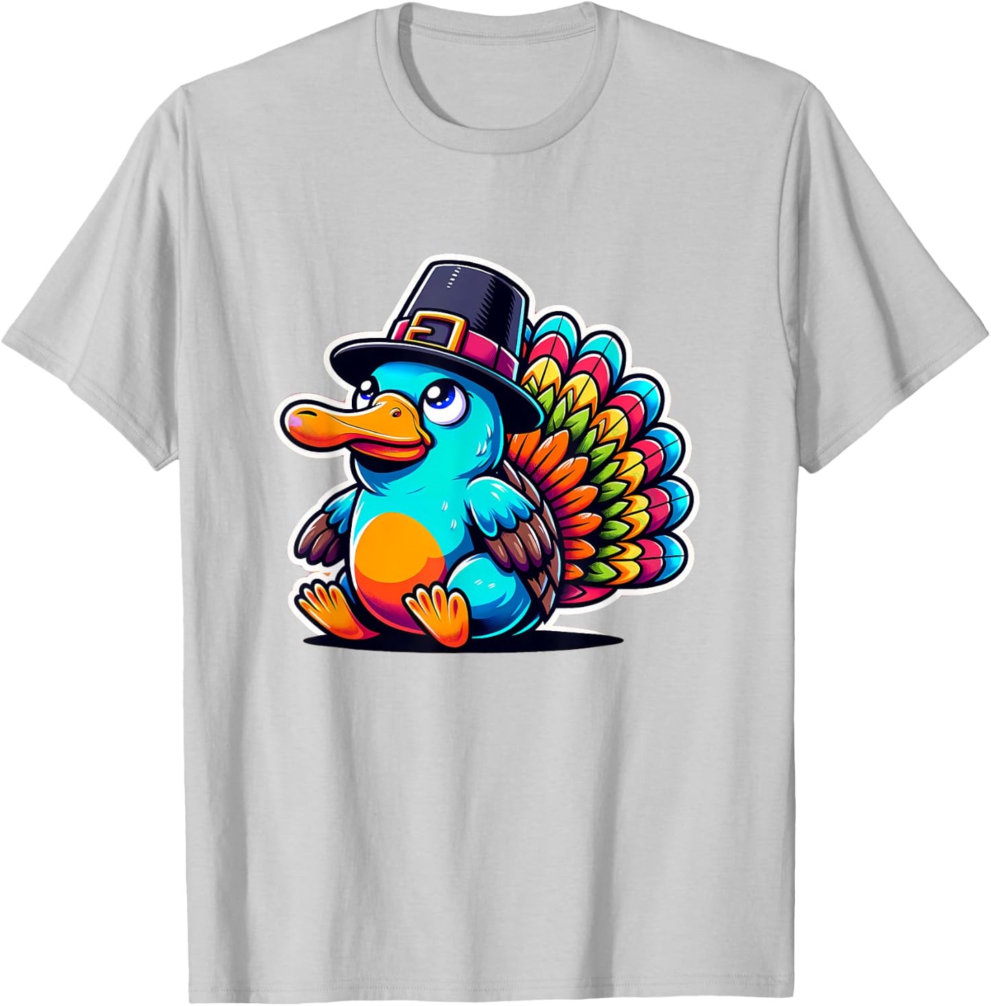 Humor Thanksgiving Turkey Platypus T-Shirt - T-Shirt | Ash