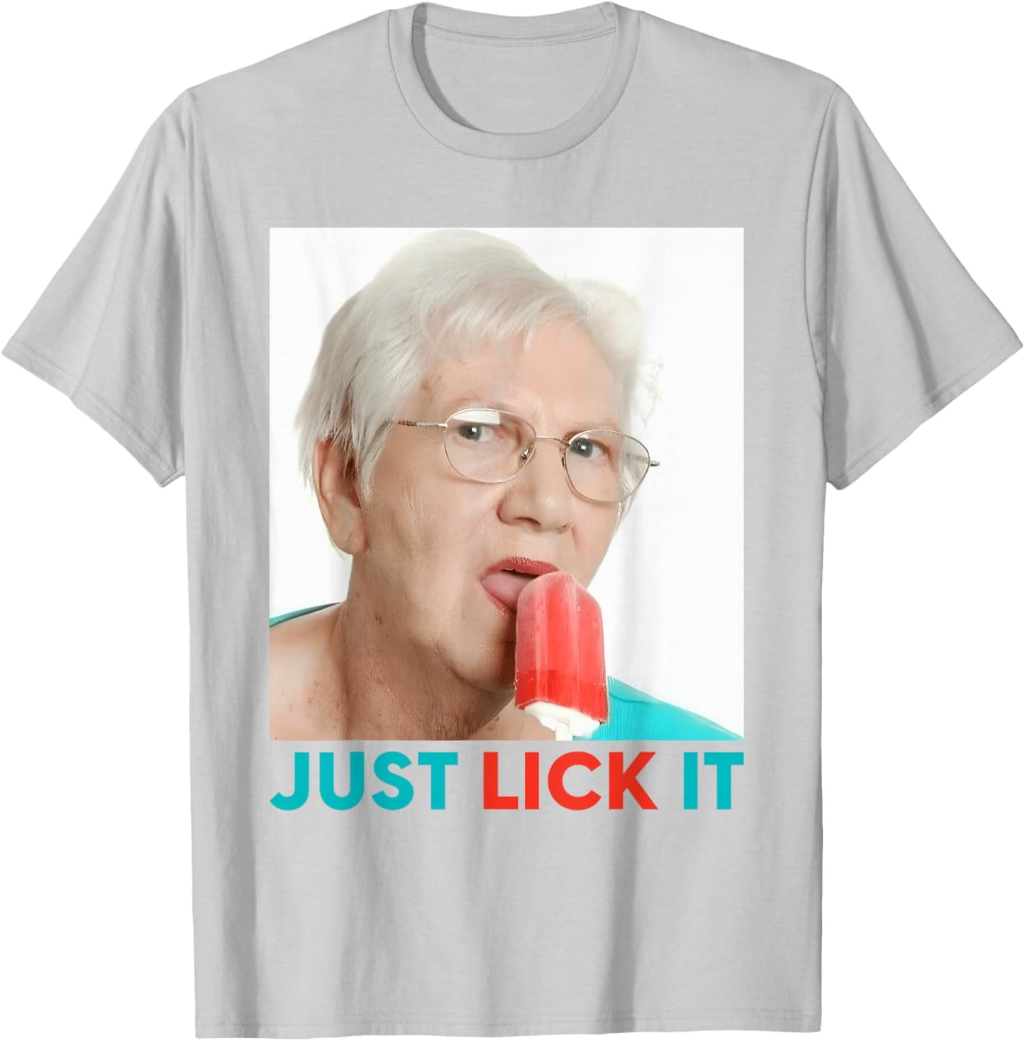 Grandma Just Lick It. Grandma Licks Ice Cream Meme Ice Lovers Summer T-Shirt - T-Shirt | Ash