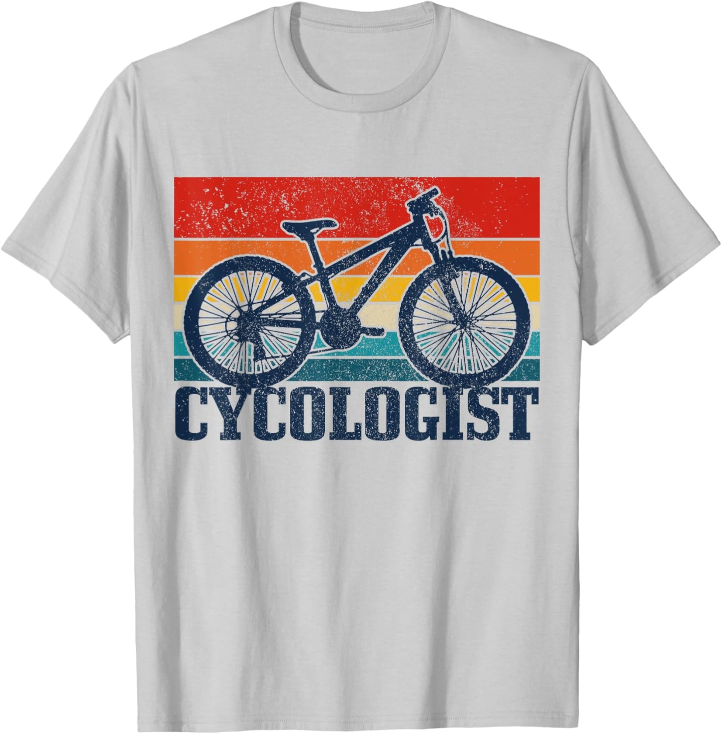 Vintage Cycologist Mountain Bike MTB Cycling Funny Gift T-Shirt - T-Shirt | Ash