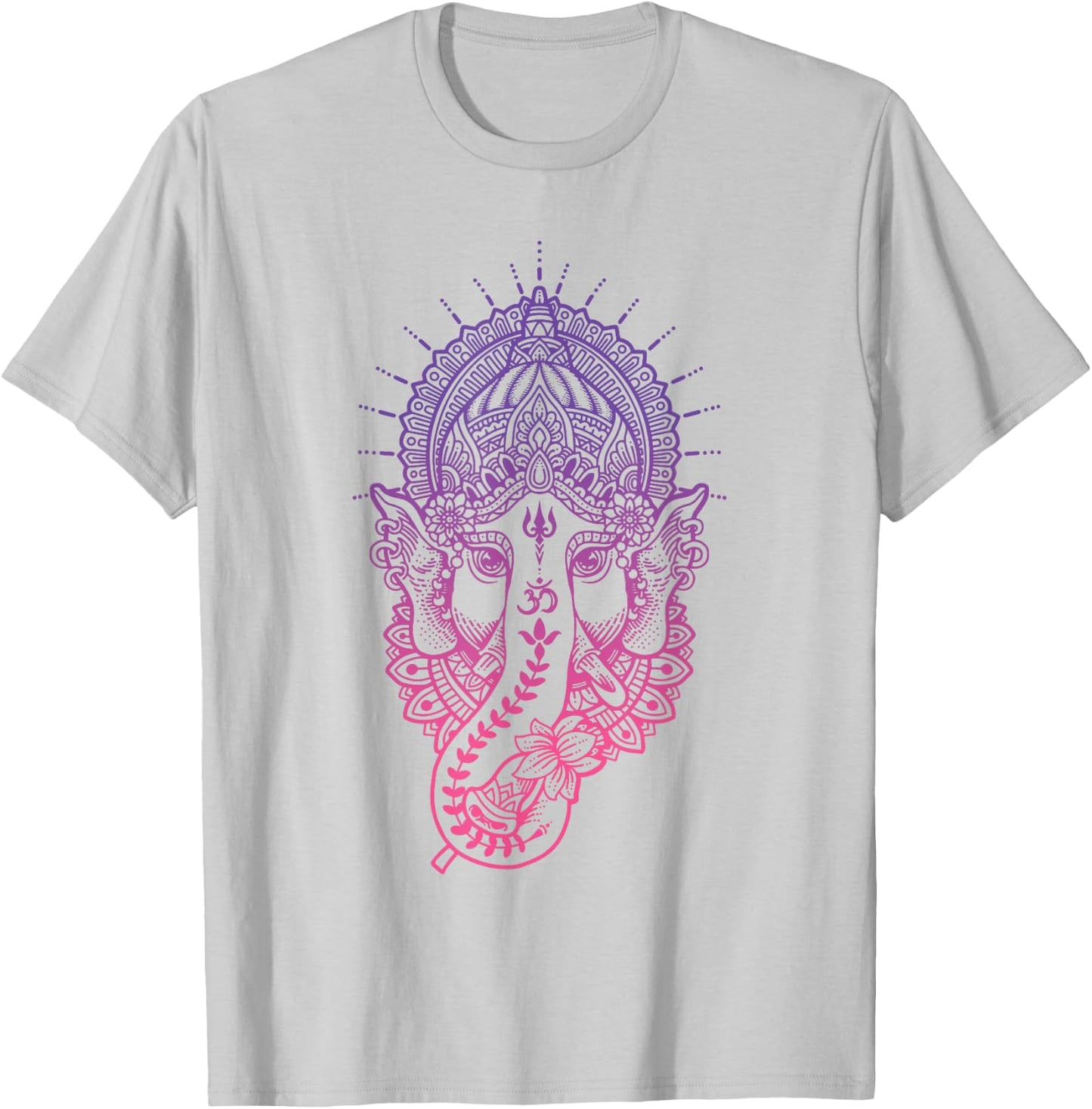 Ganesh Symbol Yoga Hindu Elephant Men Women Meditation T-Shirt - T-Shirt | Ash