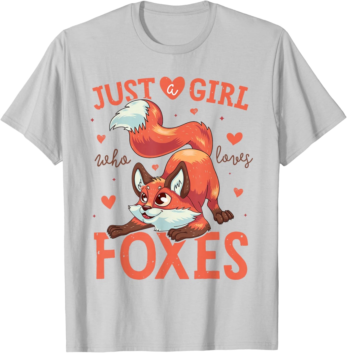 Just a Girl Who Loves Foxes Art Cute Fox Women T-Shirt - T-Shirt | Ash