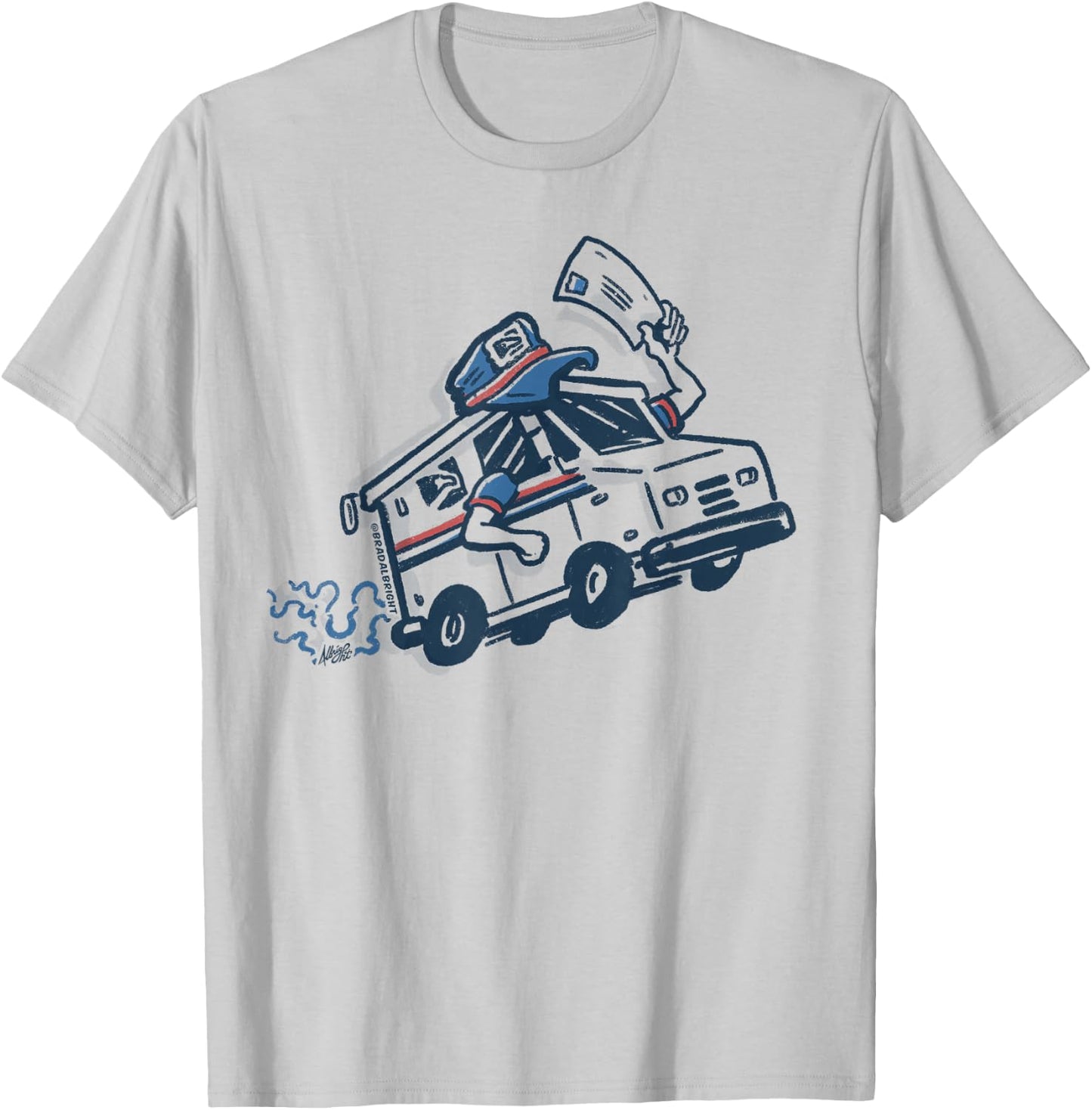 Postal Service Mailman Truck T-Shirt - T-Shirt | Ash