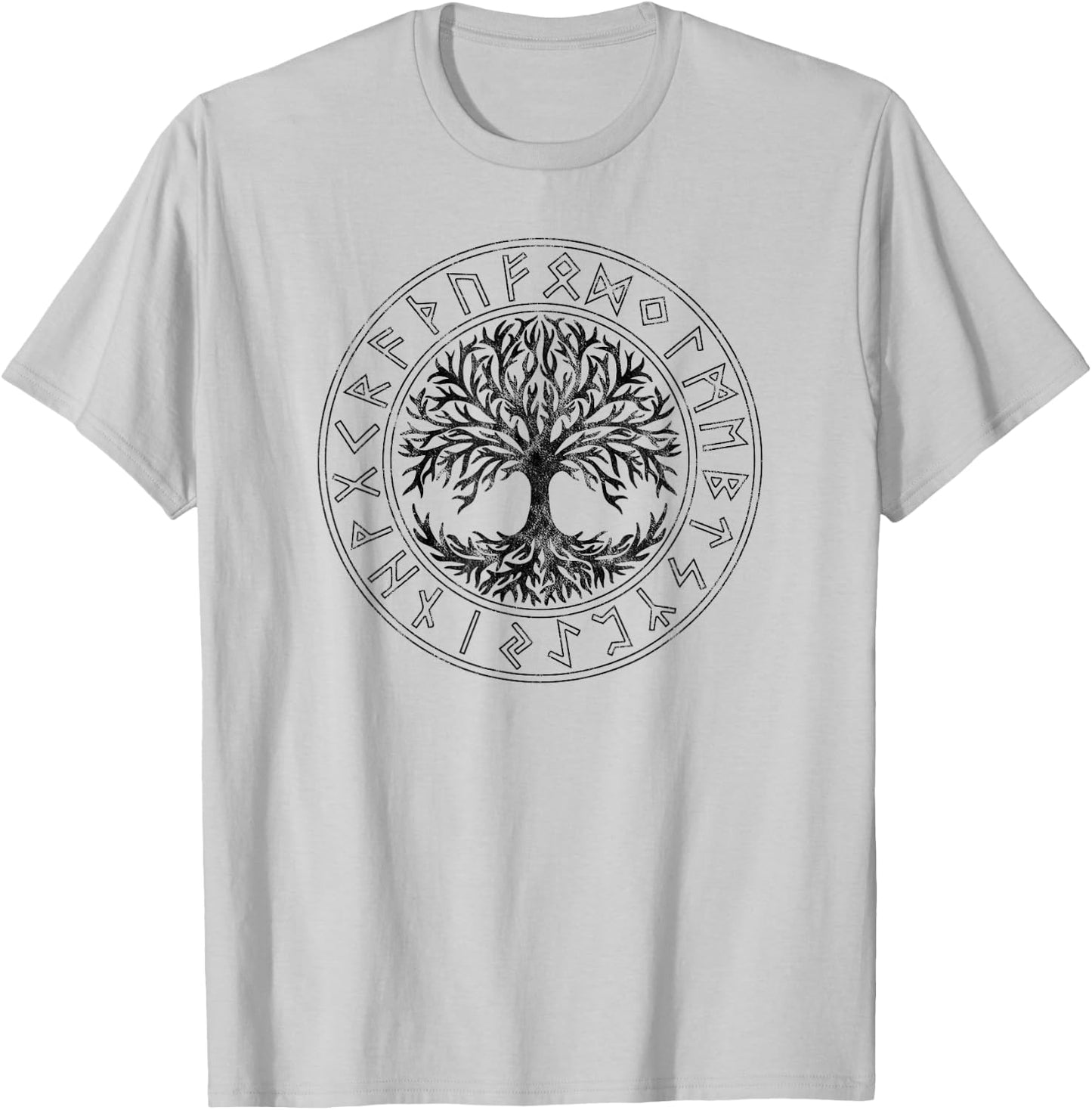 Tree of Life, Rune Circle, Celtic Tree of Life, Viking T-Shirt - T-Shirt | Ash