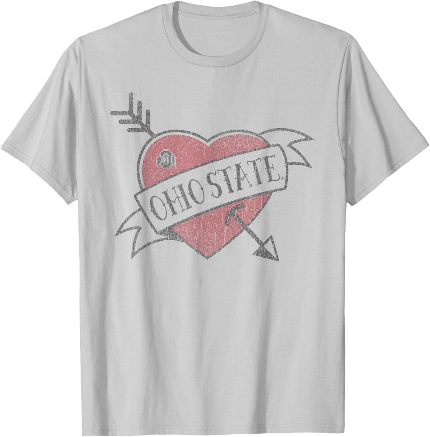 Ohio State Buckeyes Valentine Soft Gray Officially Licensed T-Shirt - T-Shirt | Ash