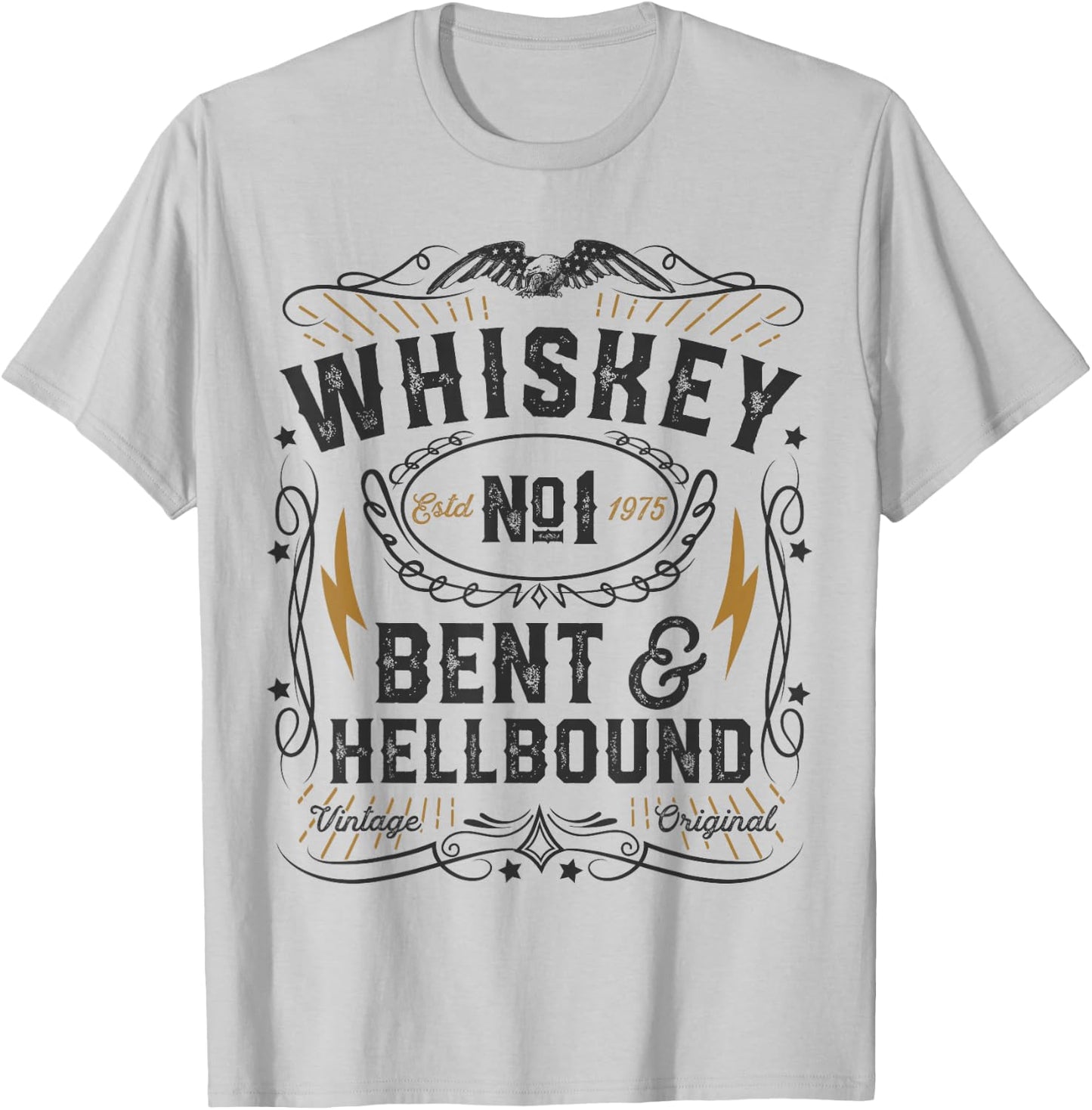 Whiskey Bent and Hellbound Country Music Biker Bourbon Gift T-Shirt - T-Shirt | Ash