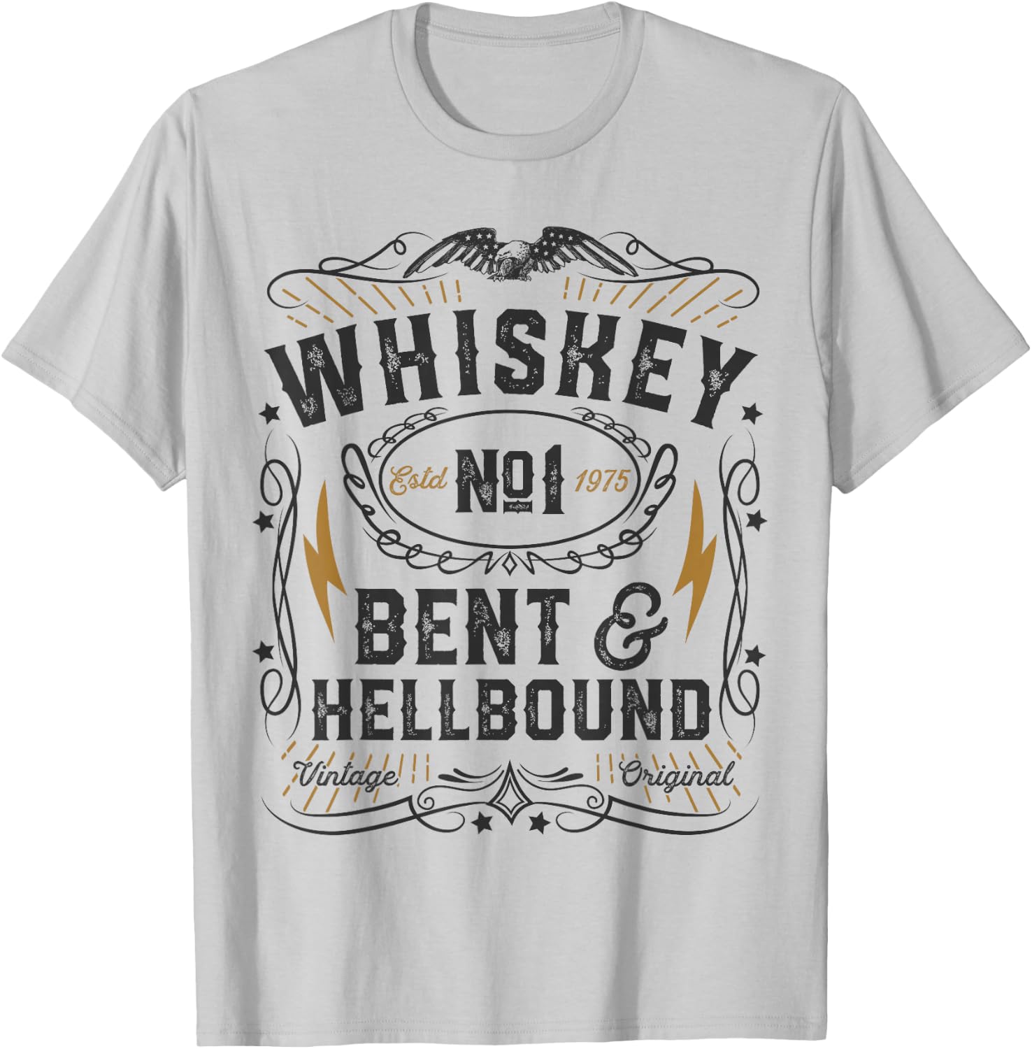 Whiskey Bent and Hellbound Country Music Biker Bourbon Gift T-Shirt - T-Shirt | Ash